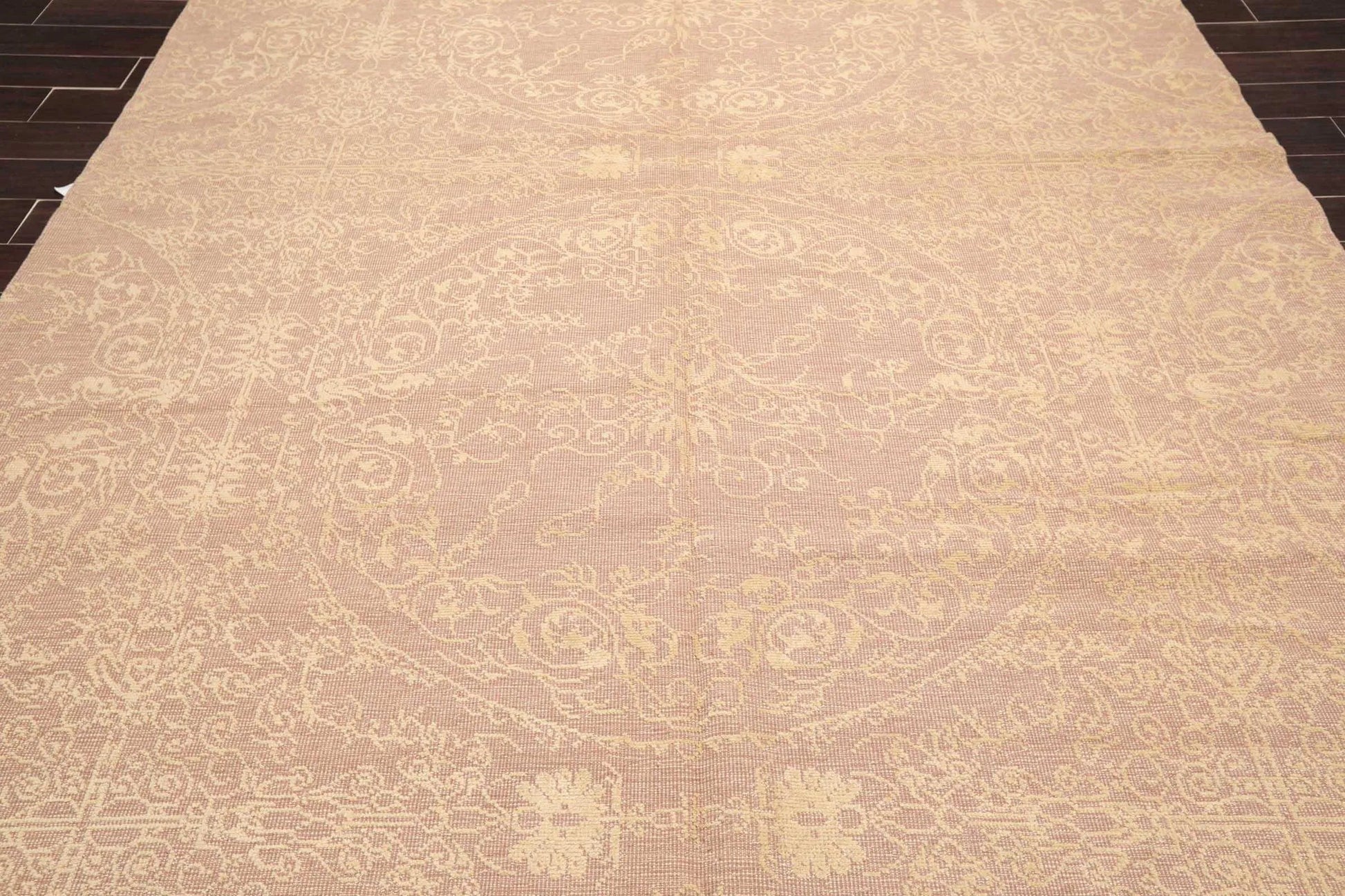 8' x 10' Hand Knotted Designer Flat & Cut Pile Tibetan Oriental Area Rug Light Brown, Light Gold-4