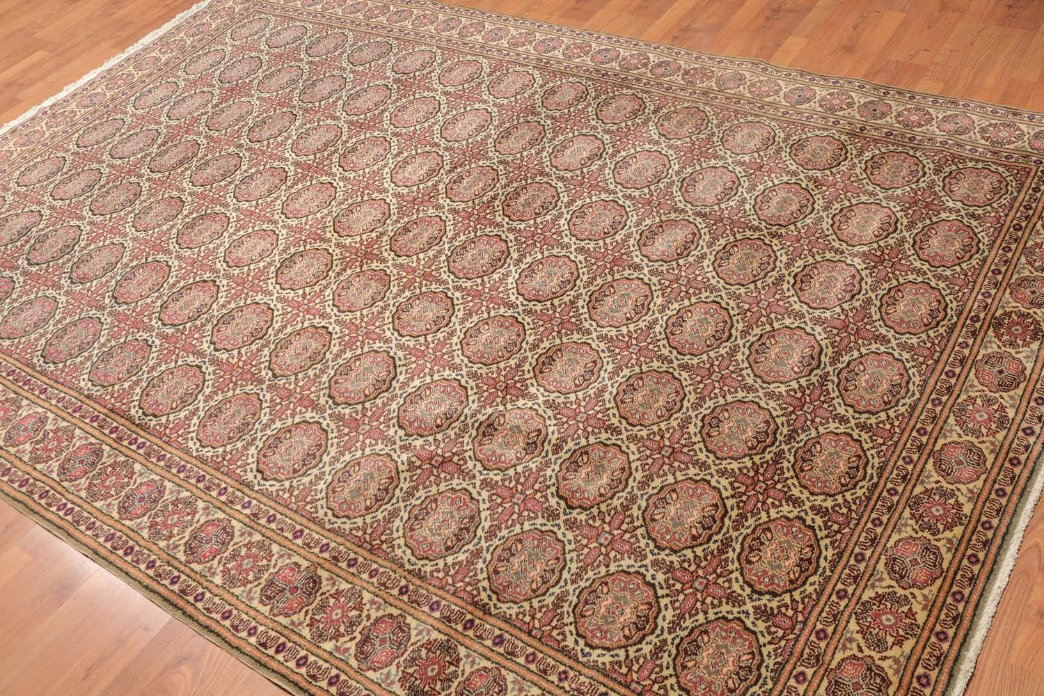 6x9 Beige, Rust Hand Knotted 100% Wool Kayseri Authentic Oushak Oriental Area Rug-2