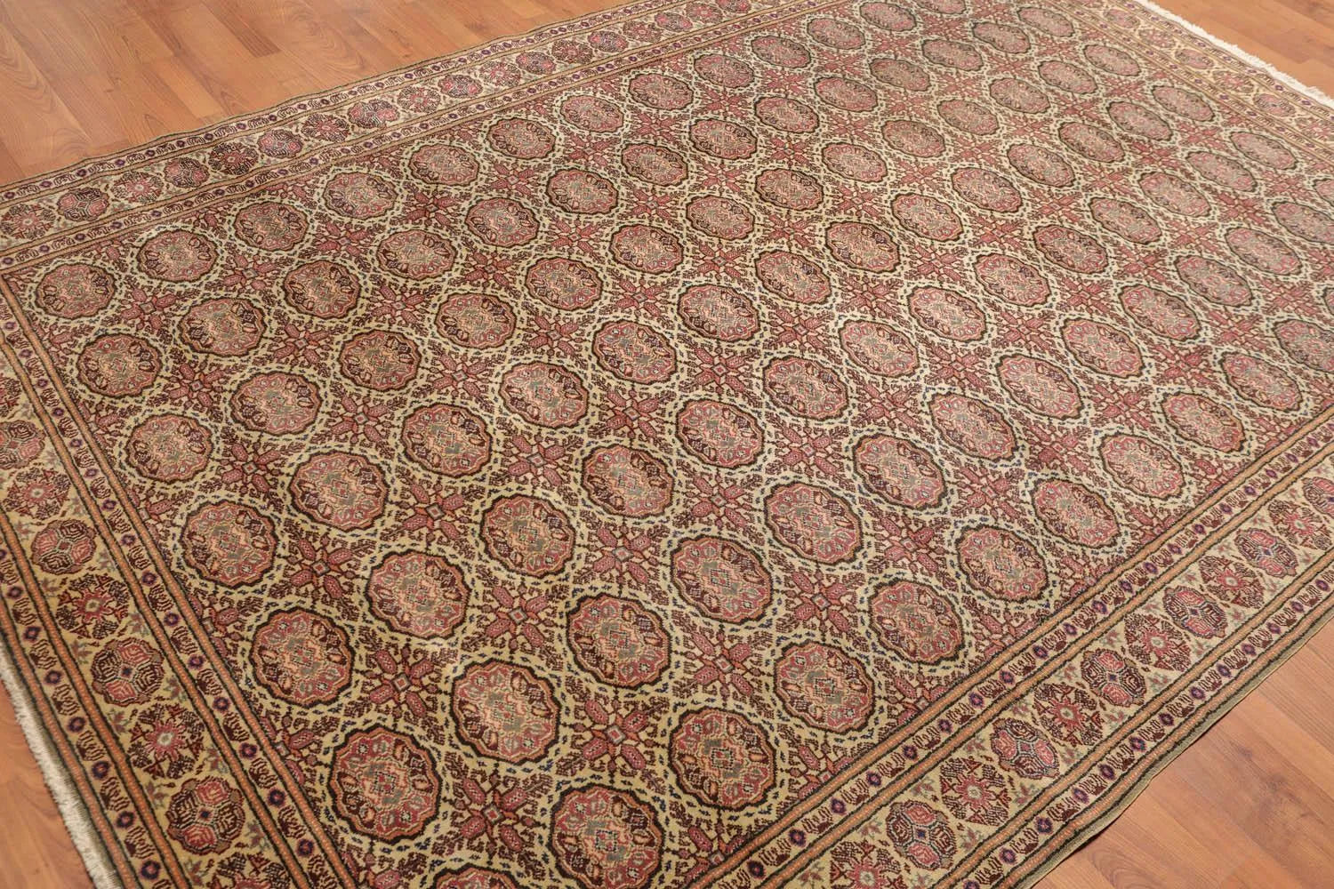 6x9 Beige, Rust Hand Knotted 100% Wool Kayseri Authentic Oushak Oriental Area Rug-3