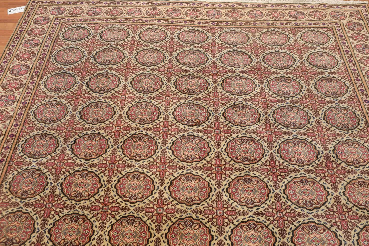 6x9 Beige, Rust Hand Knotted 100% Wool Kayseri Authentic Oushak Oriental Area Rug-4