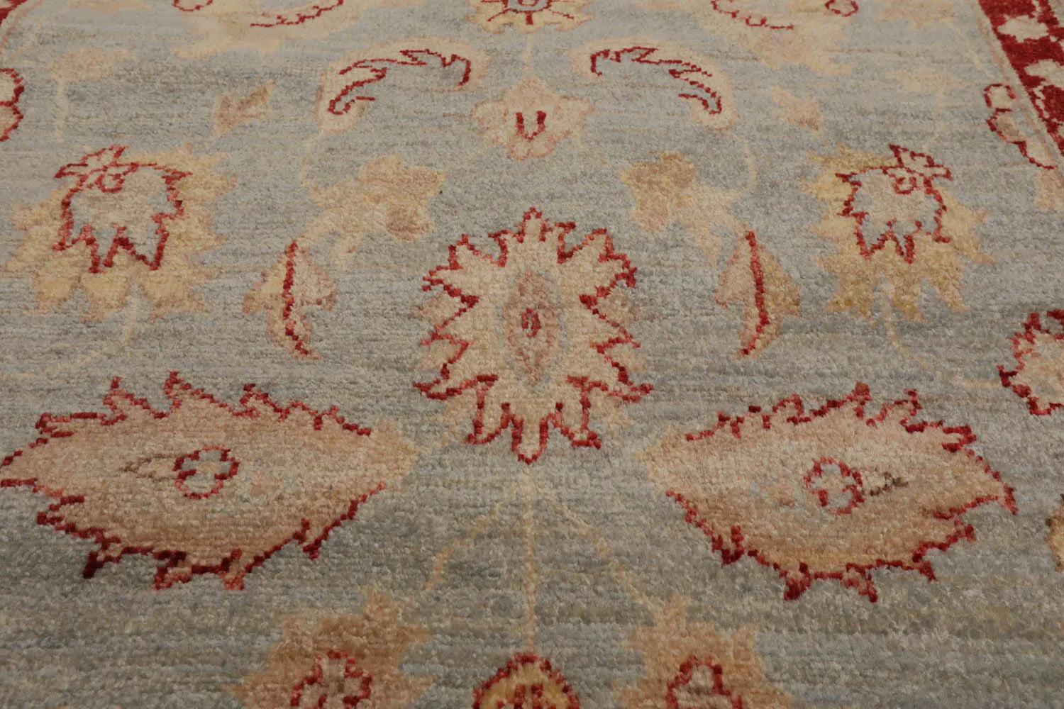 2'10''x4'10'' Blue, Rust Hand Knotted 100% Wool Chobi Peshawar Traditional Oriental Area Rug-4