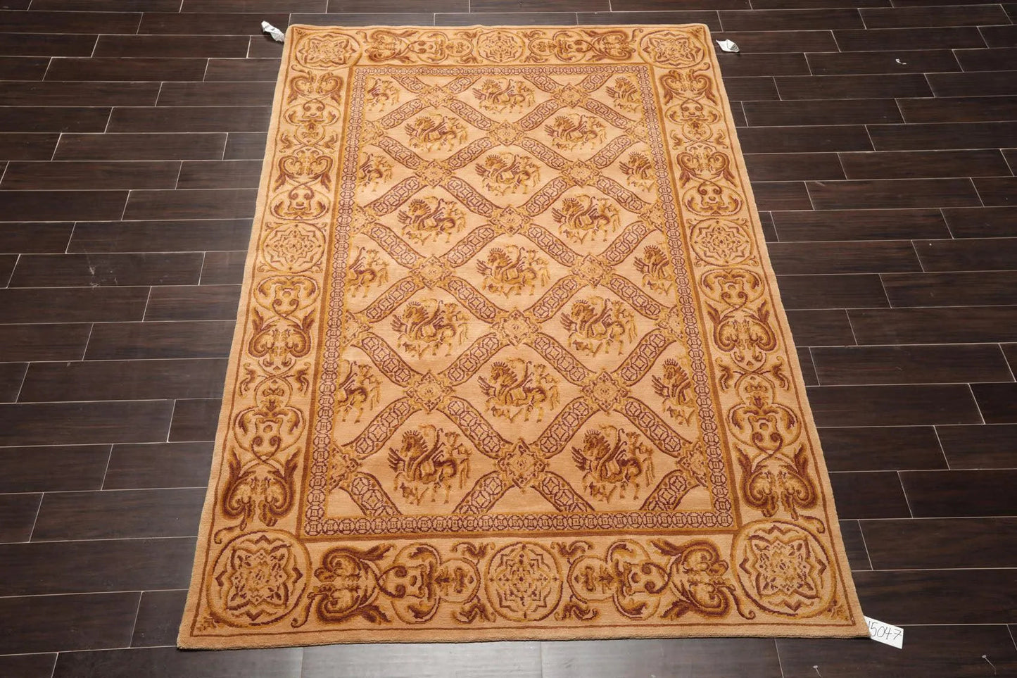 5'10'' x 8'6'' Hand Knotted Wool Tibetan Traditional Oriental Area Rug Caramel-1