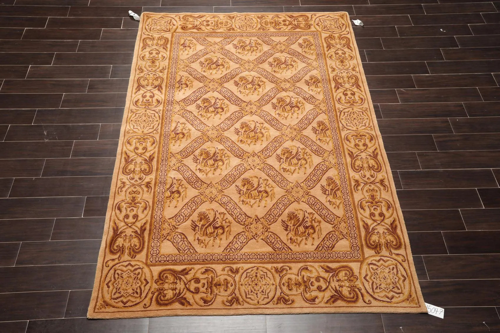 5'10'' x 8'6'' Hand Knotted Wool Tibetan Traditional Oriental Area Rug Caramel-1