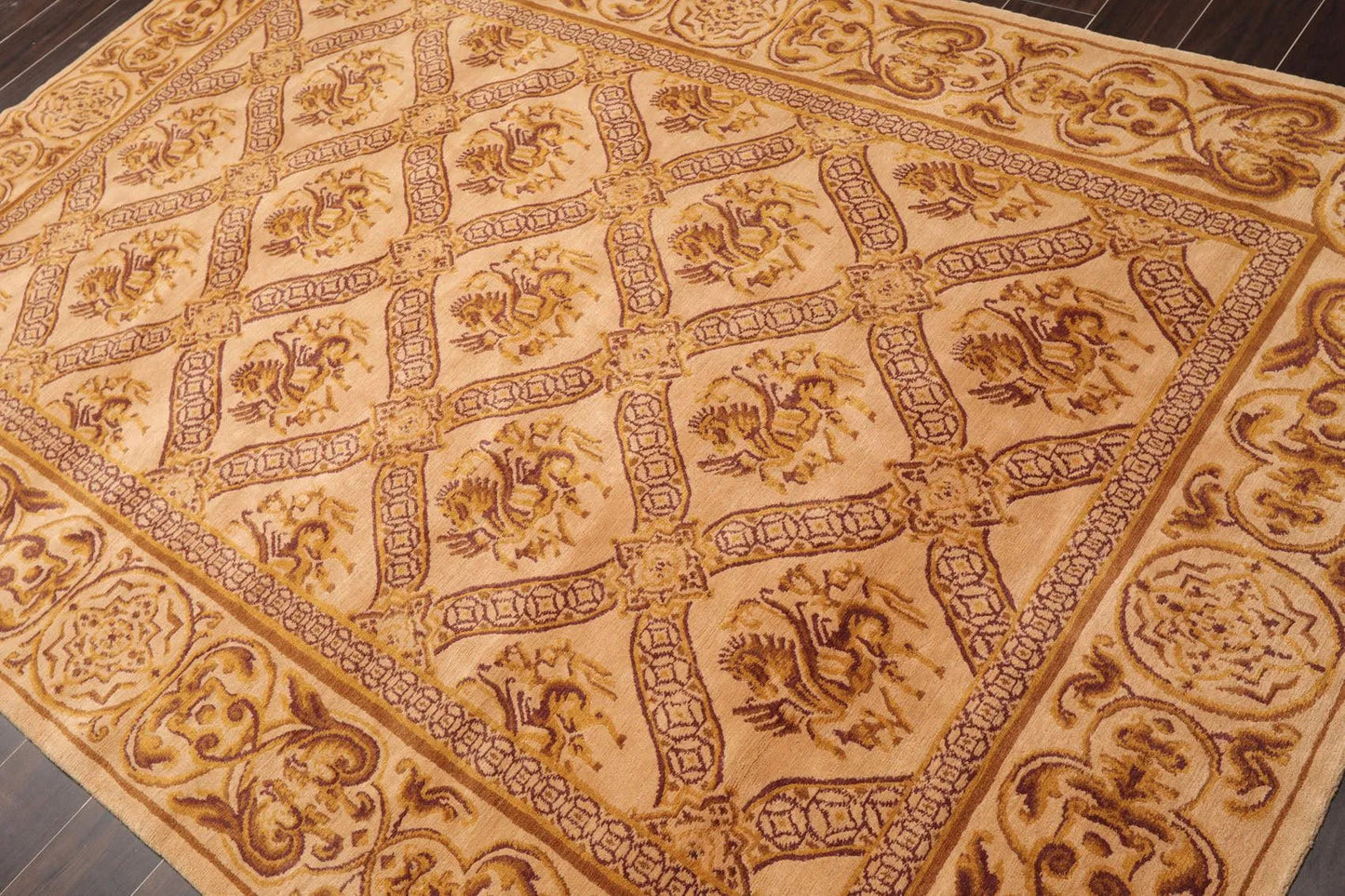 5'10'' x 8'6'' Hand Knotted Wool Tibetan Traditional Oriental Area Rug Caramel-2