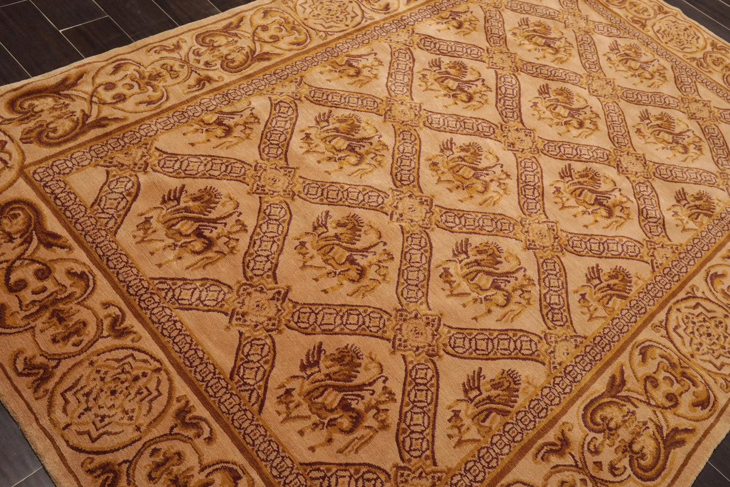 5'10'' x 8'6'' Hand Knotted Wool Tibetan Traditional Oriental Area Rug Caramel-3