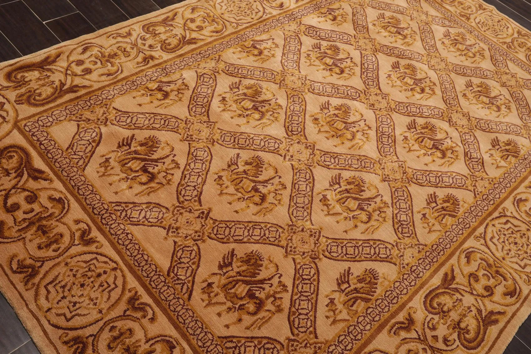 5'10'' x 8'6'' Hand Knotted Wool Tibetan Traditional Oriental Area Rug Caramel-3