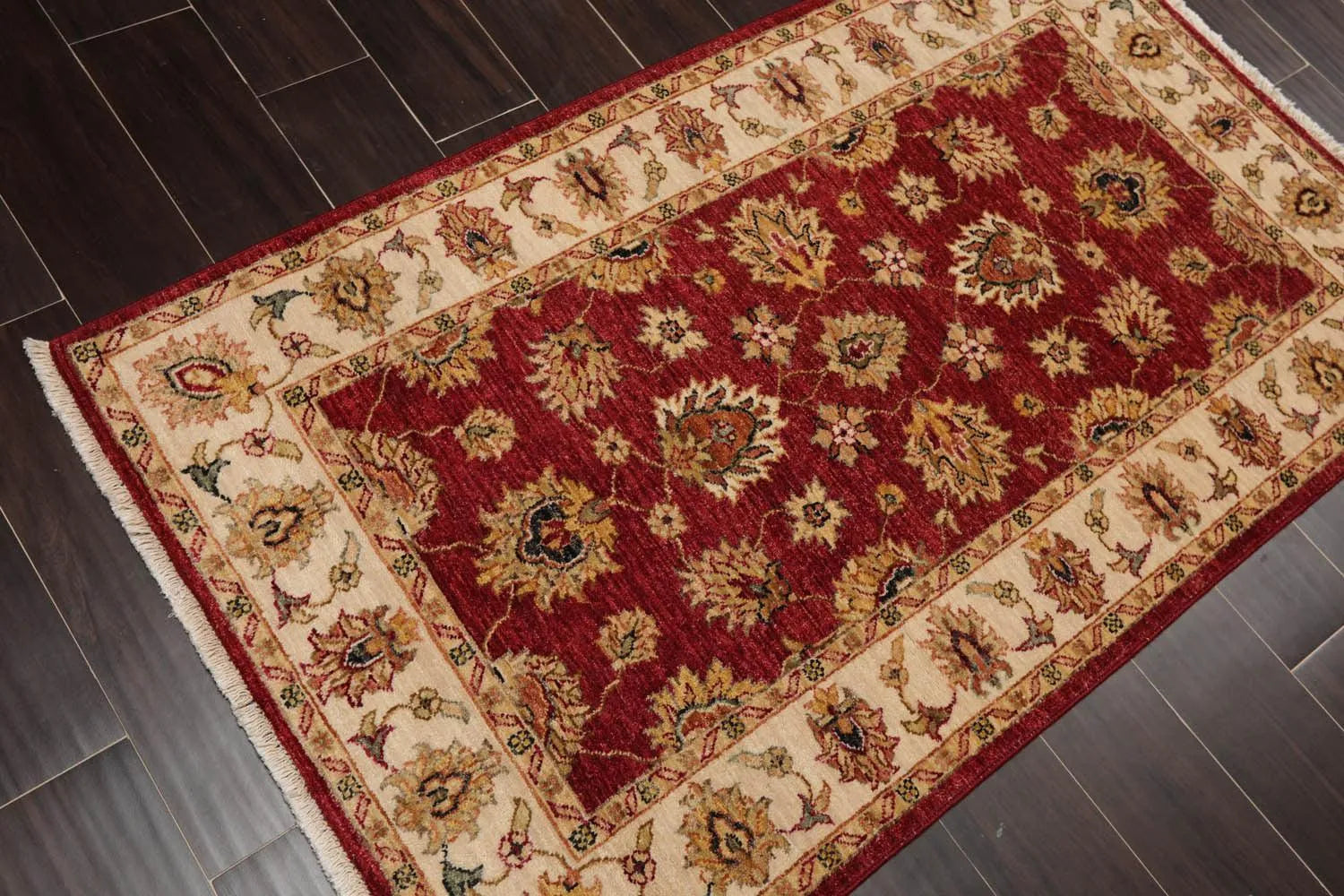 3' x 5' Hand Knotted 100% Wool Agra Traditional Oriental Area Rug Rusty Red-3