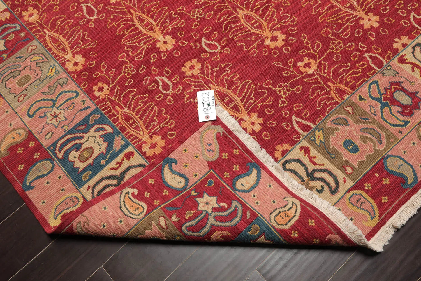 6x9 Rust, Mint Hand Knotted Soumak 100% Wool Nourison Nourmak Traditional Oriental Area Rug-3