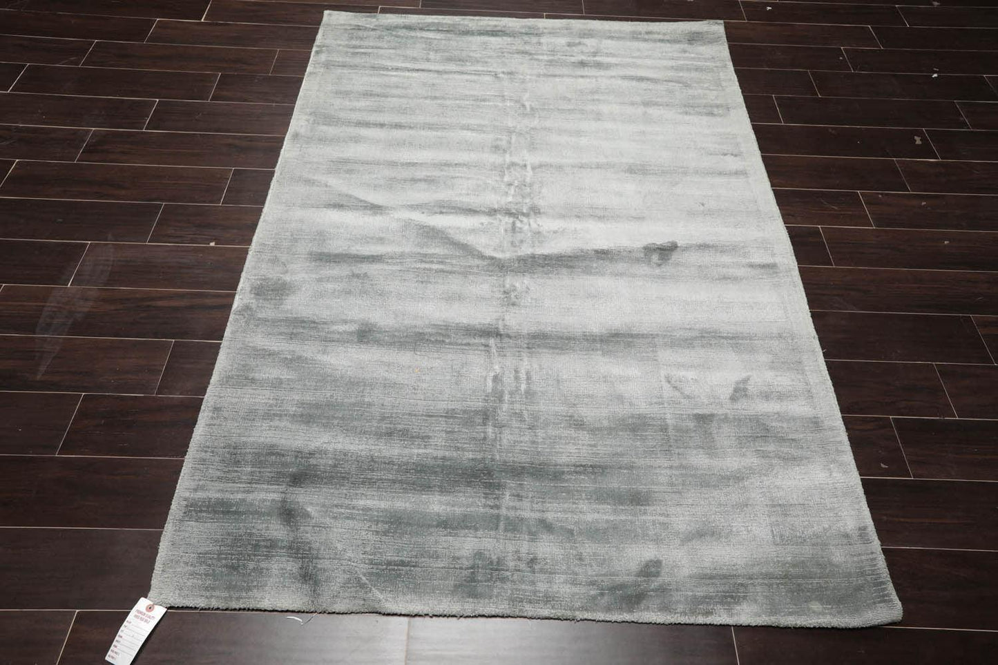4'8" x 6'7" Handmade 100% Viscose Modern Oriental Area Rug Light Blue-1