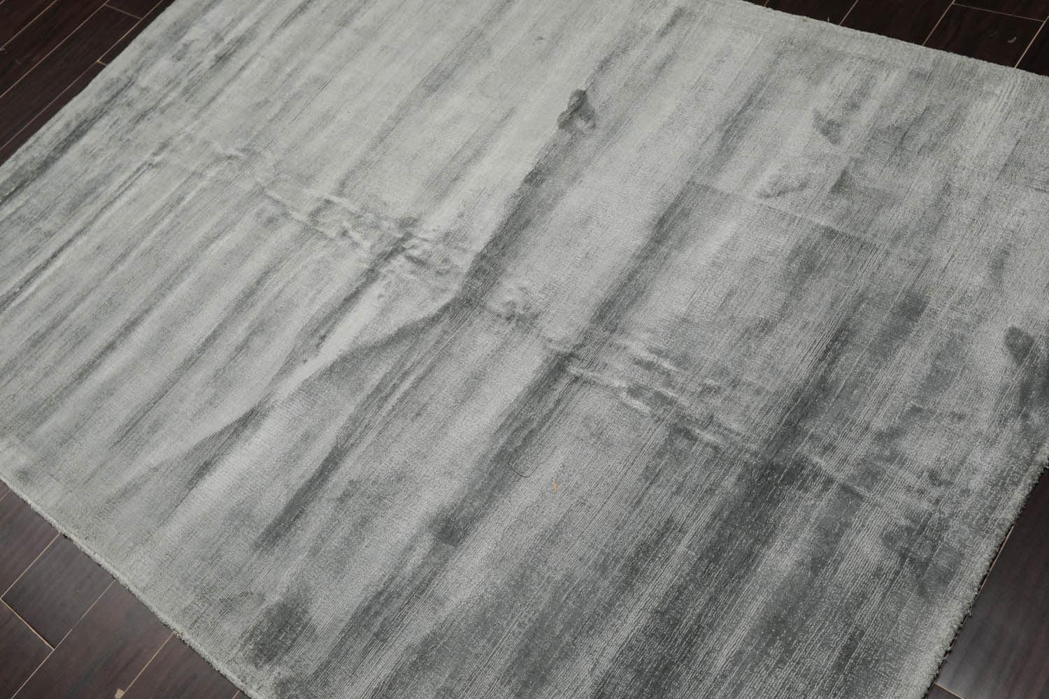 4'8" x 6'7" Handmade 100% Viscose Modern Oriental Area Rug Light Blue-2