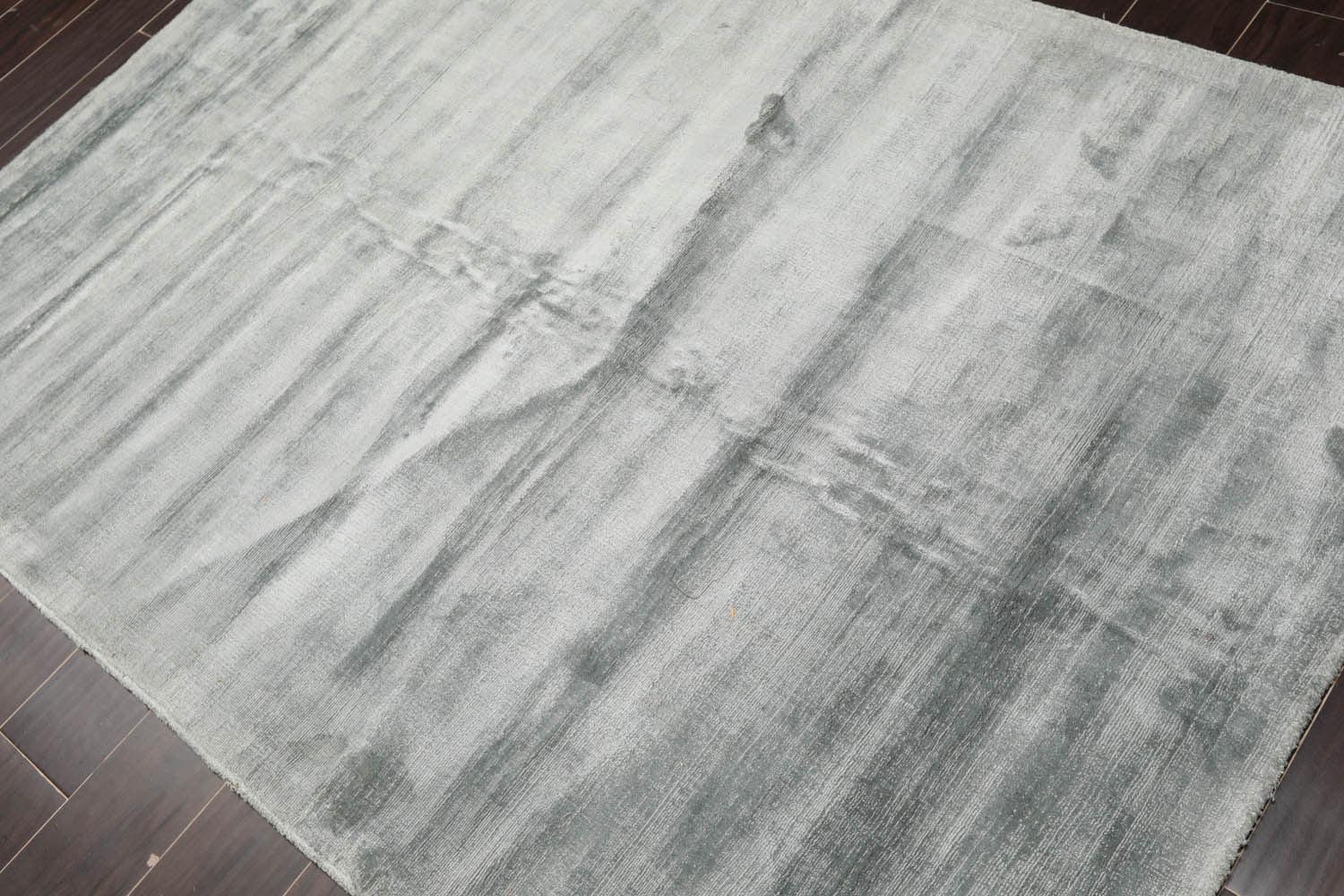 4'8" x 6'7" Handmade 100% Viscose Modern Oriental Area Rug Light Blue-3