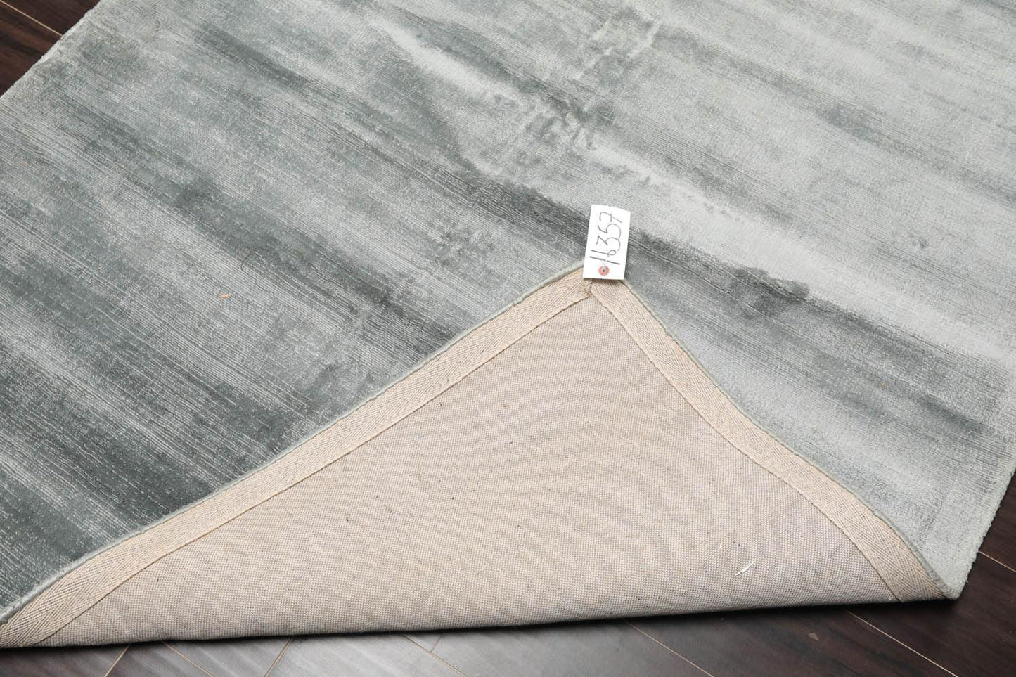 4'8" x 6'7" Handmade 100% Viscose Modern Oriental Area Rug Light Blue-4