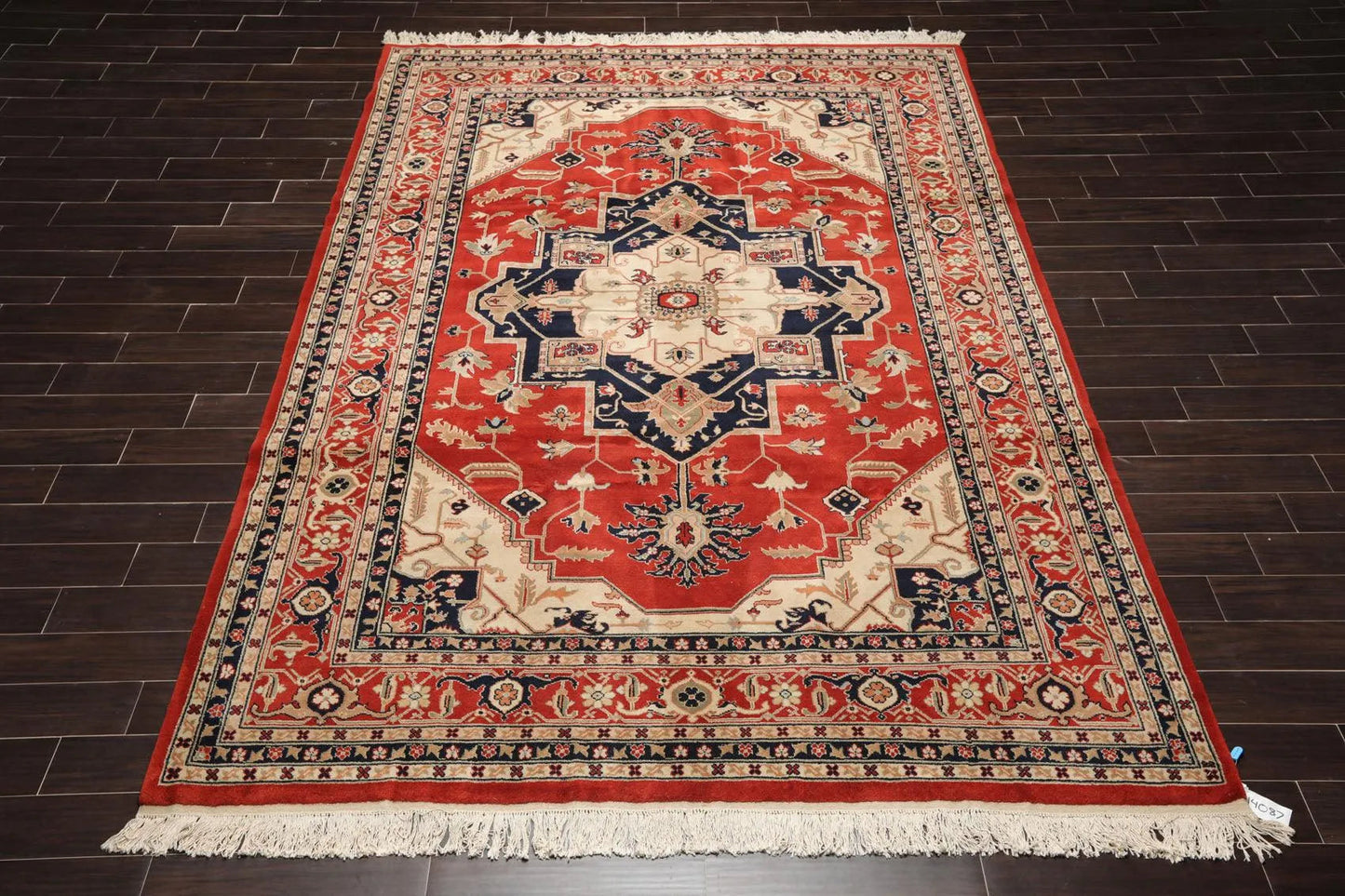 8'2'' x 11'9'' Hand Knotted 100% Wool Rare Romanian Herizz Area Rug Burnt Orange-1