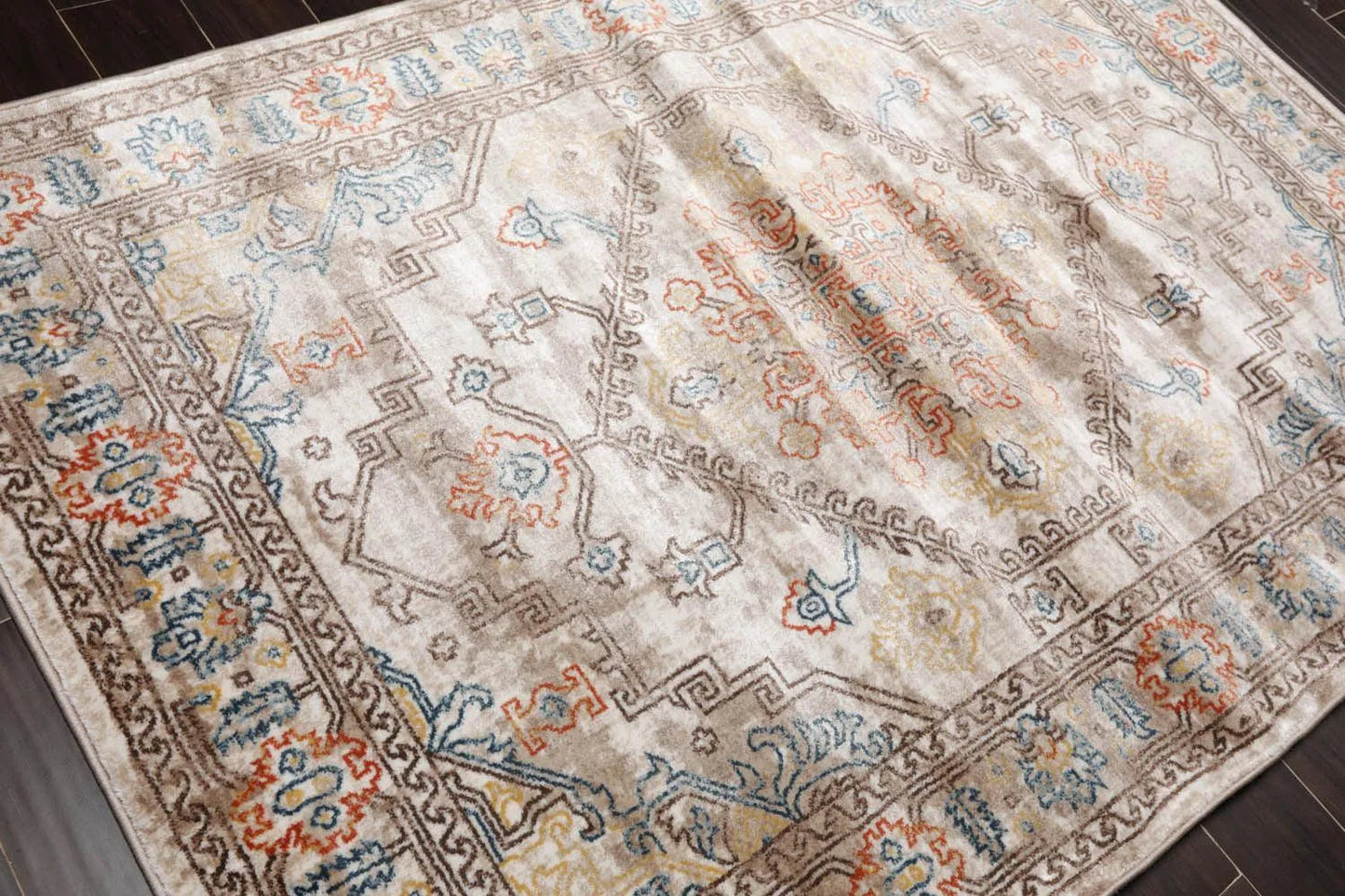 5 x 7 Transitional 100% Polypropylene Oriental Area Rug Beige, Taupe-3