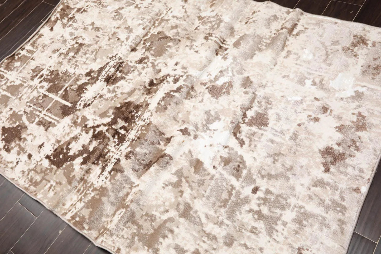 5' x 7' Modern Abstract 100% Polypropylene Oriental Area Rug Ivory-0