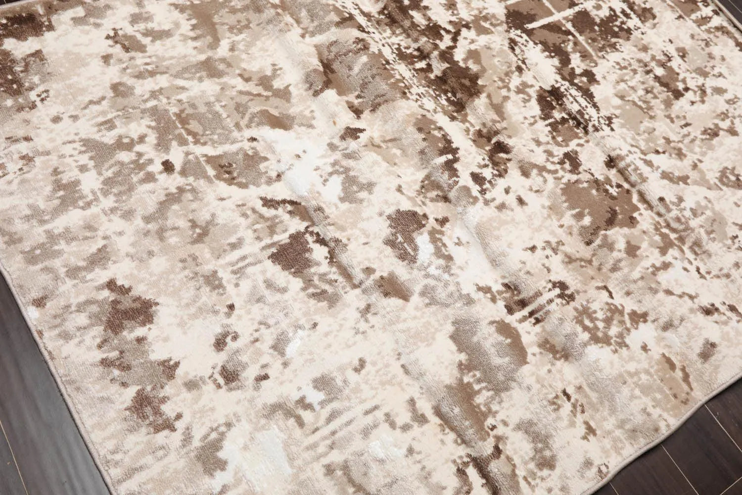 5' x 7' Modern Abstract 100% Polypropylene Oriental Area Rug Ivory-1