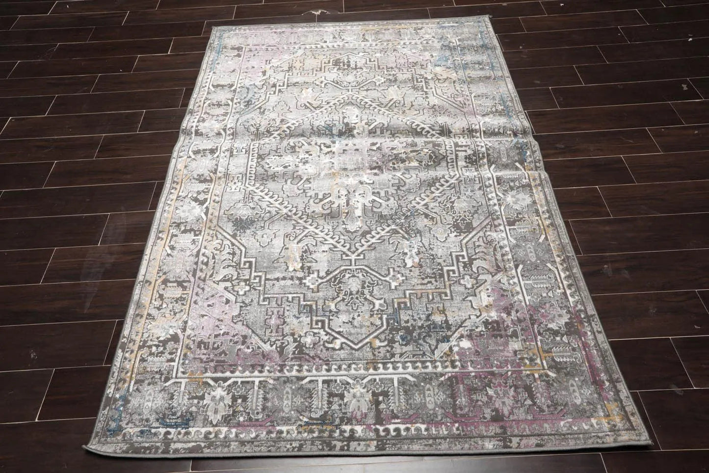 5' x 7' Transitional 100% Polypropylene Oriental Area Rug Gray, Brown-1
