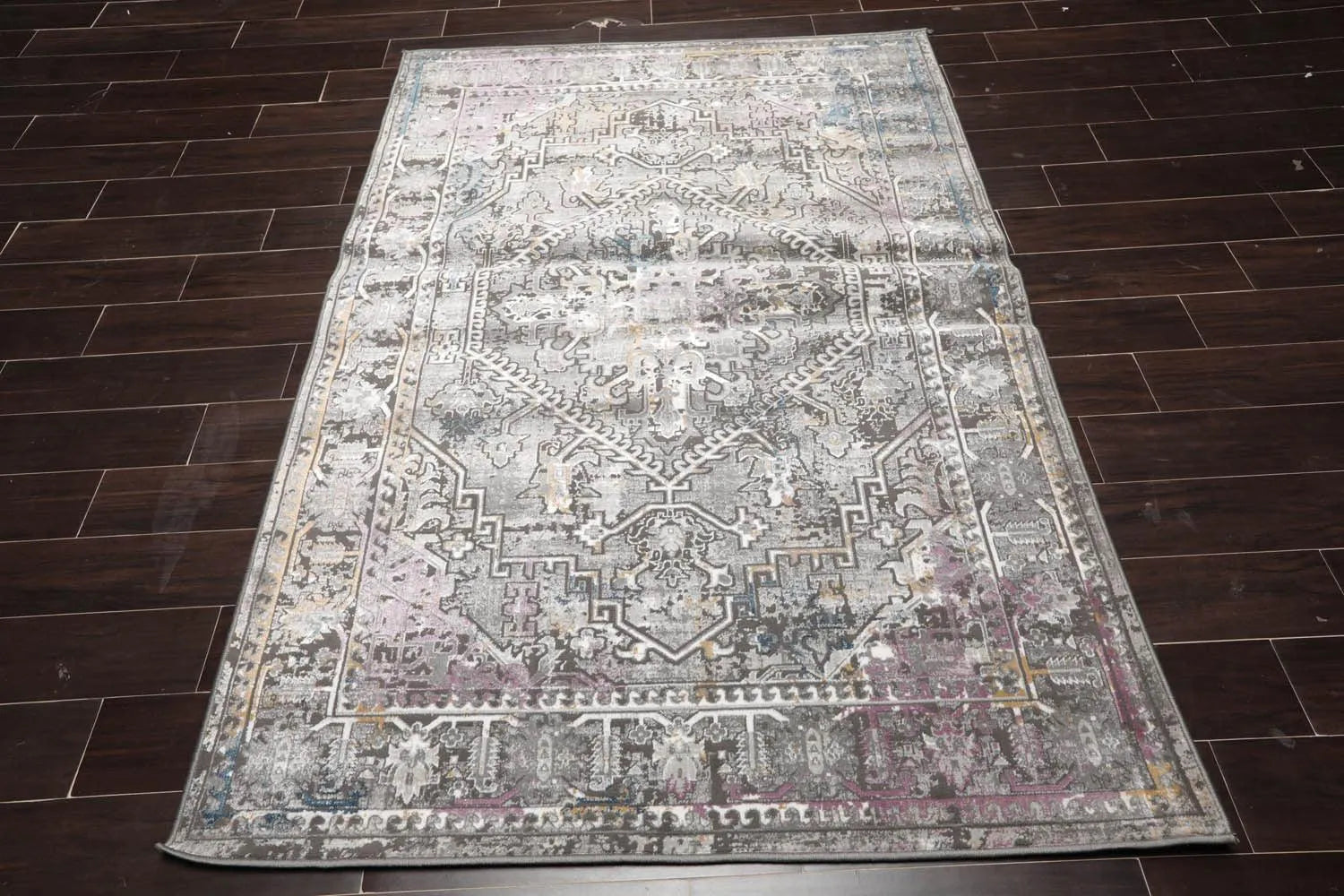 5' x 7' Transitional 100% Polypropylene Oriental Area Rug Gray, Brown-1