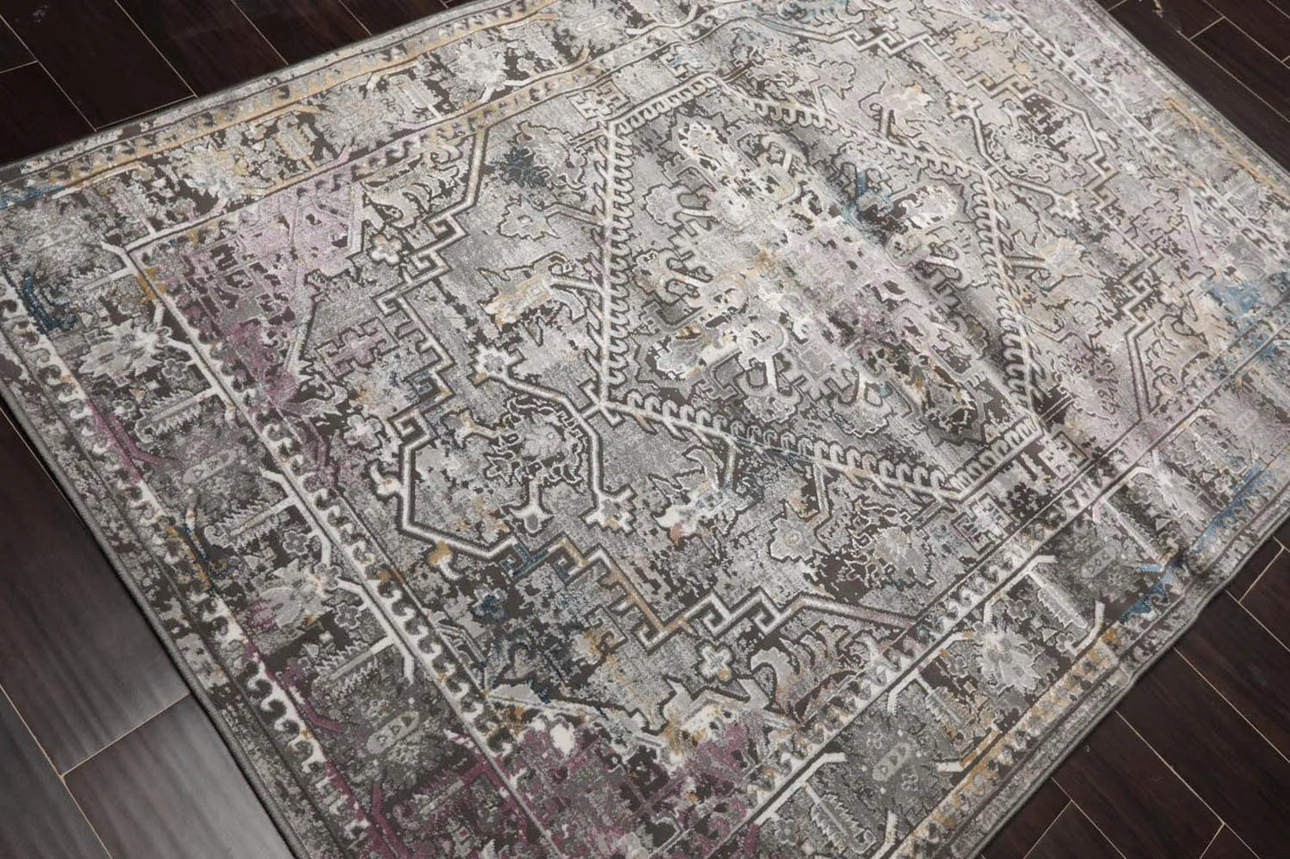 5' x 7' Transitional 100% Polypropylene Oriental Area Rug Gray, Brown-3