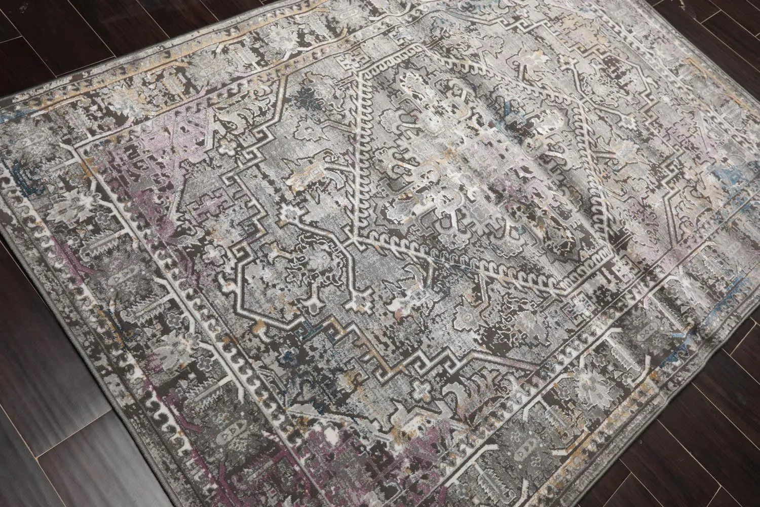 5' x 7' Transitional 100% Polypropylene Oriental Area Rug Gray, Brown-3