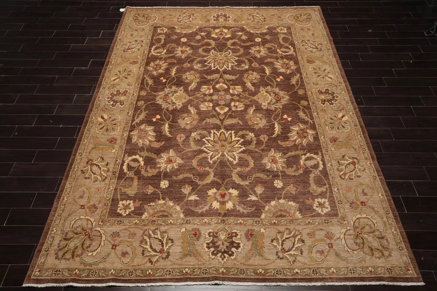 9x12 Brown,Tan Hand Knotted Persian 100% Wool Chobi Peshawar Traditional Oriental Area Rug-2