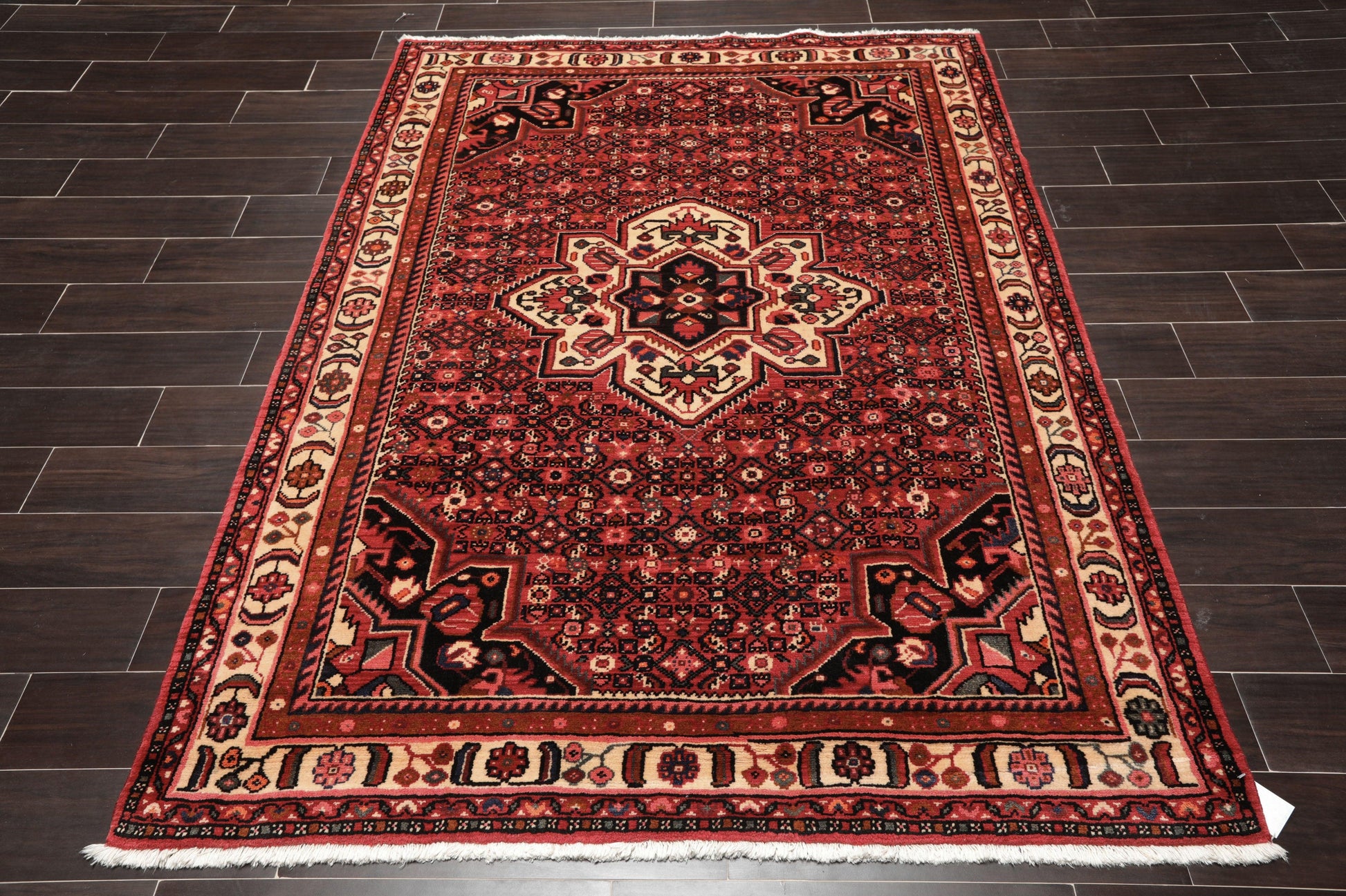 5'1" x 6'10" Hand Knotted 100% Wool Vegetable Dyes Oriental Area Rug Red-1