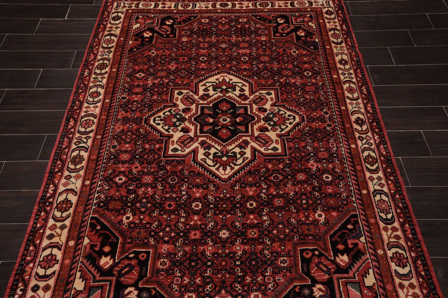 5'1" x 6'10" Hand Knotted 100% Wool Vegetable Dyes Oriental Area Rug Red-4