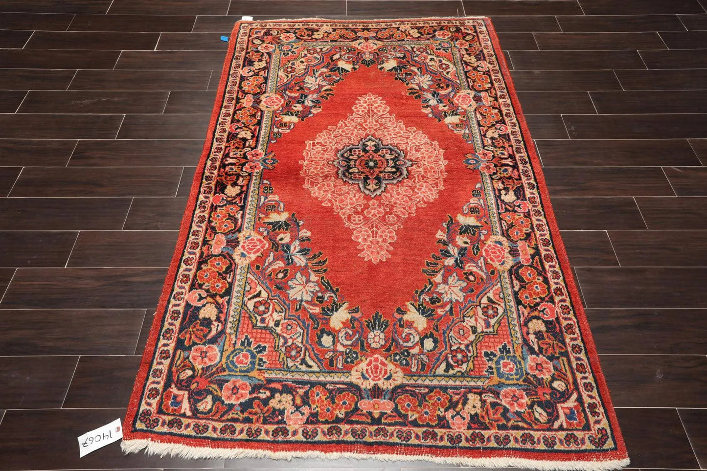 4'3'' x 6'6'' Antique Hand Knotted 100% Wool Sultanabad Oriental Area Rug Rust-1