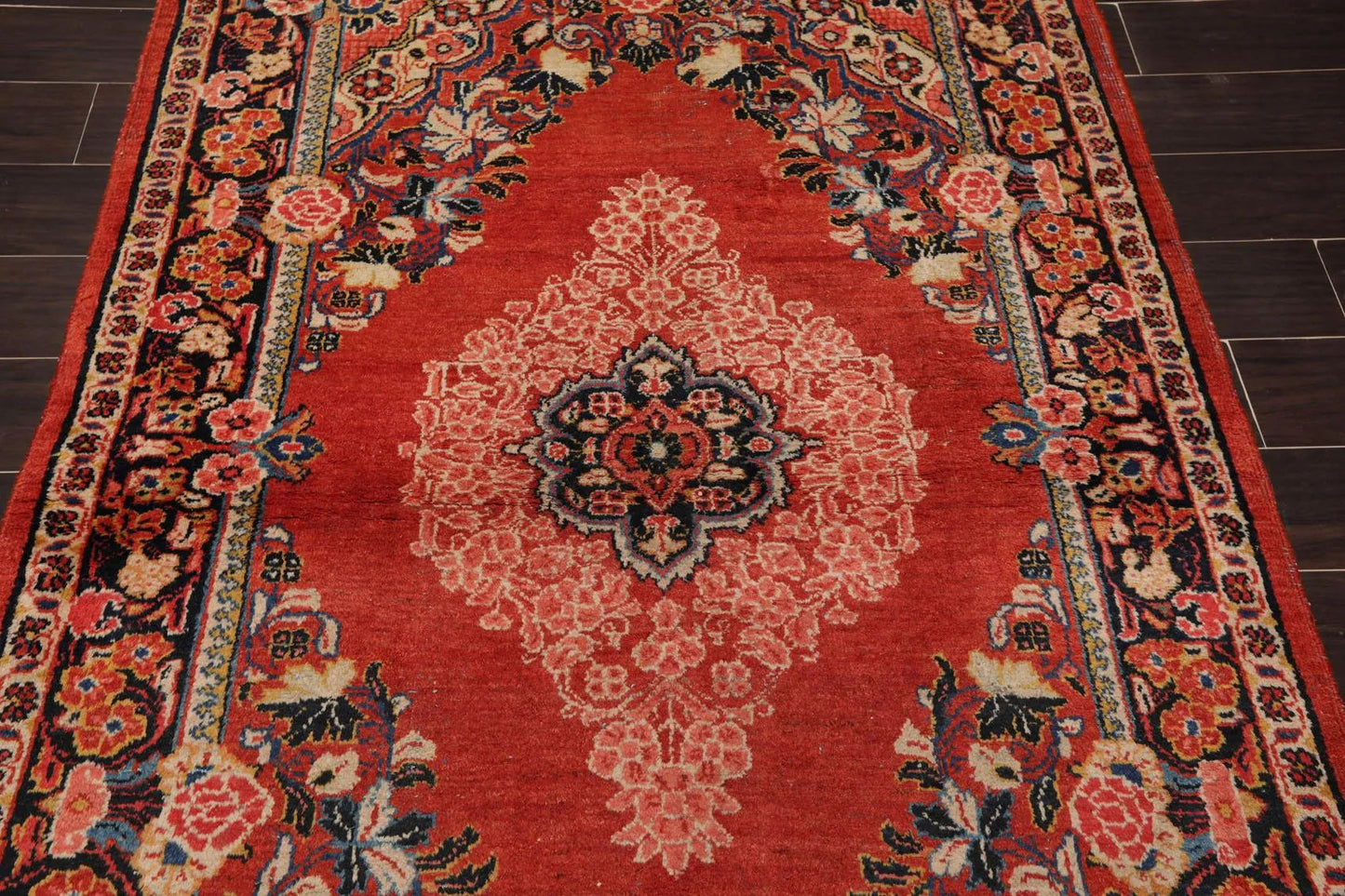 4'3'' x 6'6'' Antique Hand Knotted 100% Wool Sultanabad Oriental Area Rug Rust-4