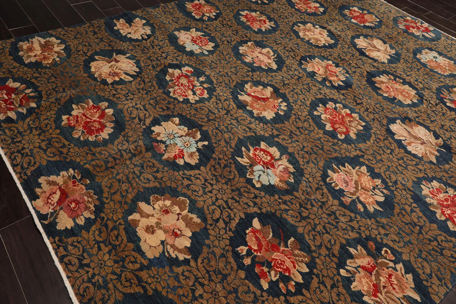 8x10 Blue, Brown Hand Knotted Tibetan 100% Wool Michaelian & Kohlberg Traditional  Oriental Area Rug-4
