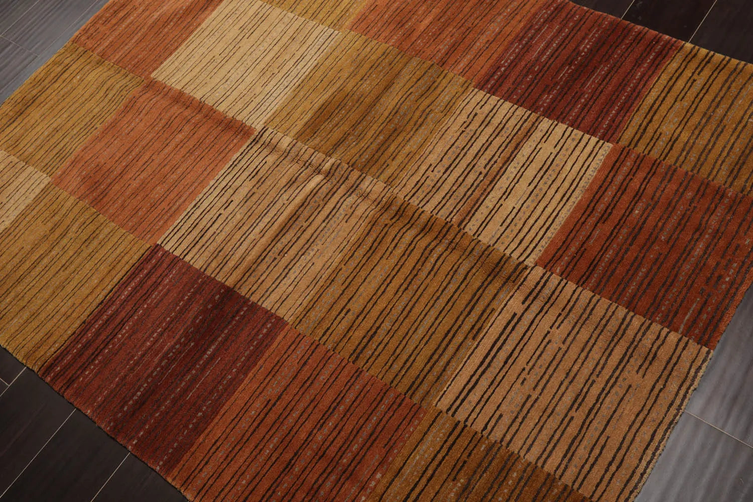 3x5 Rust, Gold Hand Knotted Tibetan 100% Wool Michaelian & Kohlberg Traditional Oriental Area Rug-3