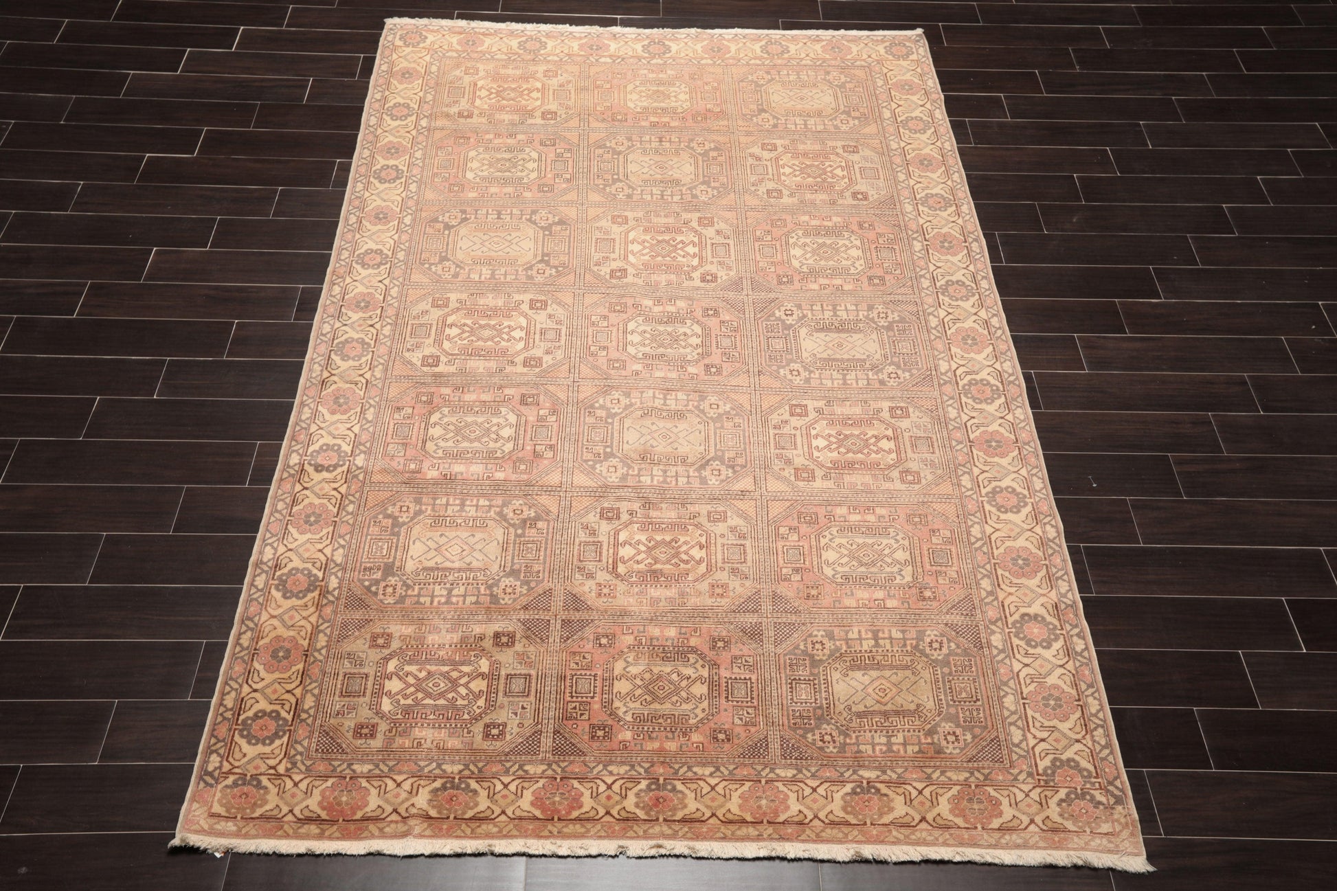 6'6" x 9'11" Hand Knotted Wool Kayseri Vegetable dyes Oriental Area Rug Rose-1