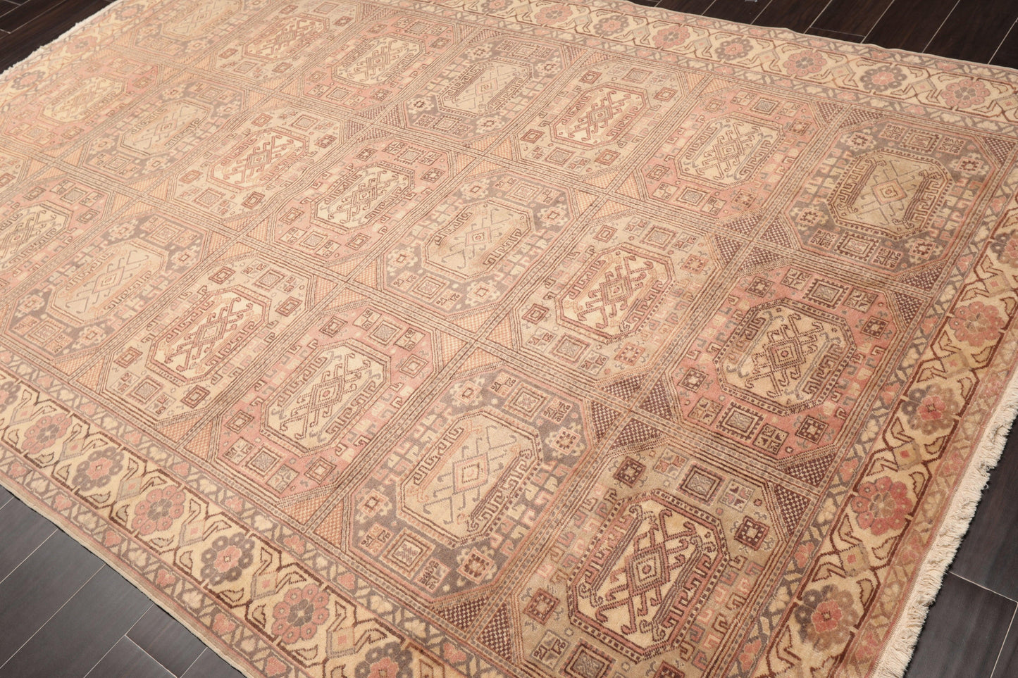 6'6" x 9'11" Hand Knotted Wool Kayseri Vegetable dyes Oriental Area Rug Rose-2