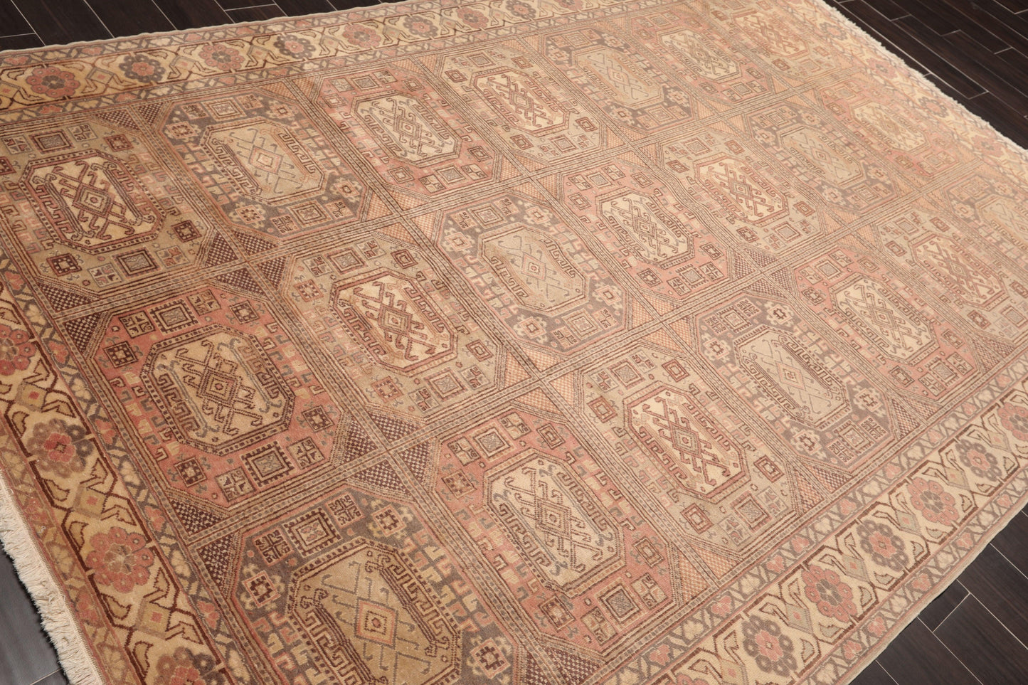 6'6" x 9'11" Hand Knotted Wool Kayseri Vegetable dyes Oriental Area Rug Rose-3