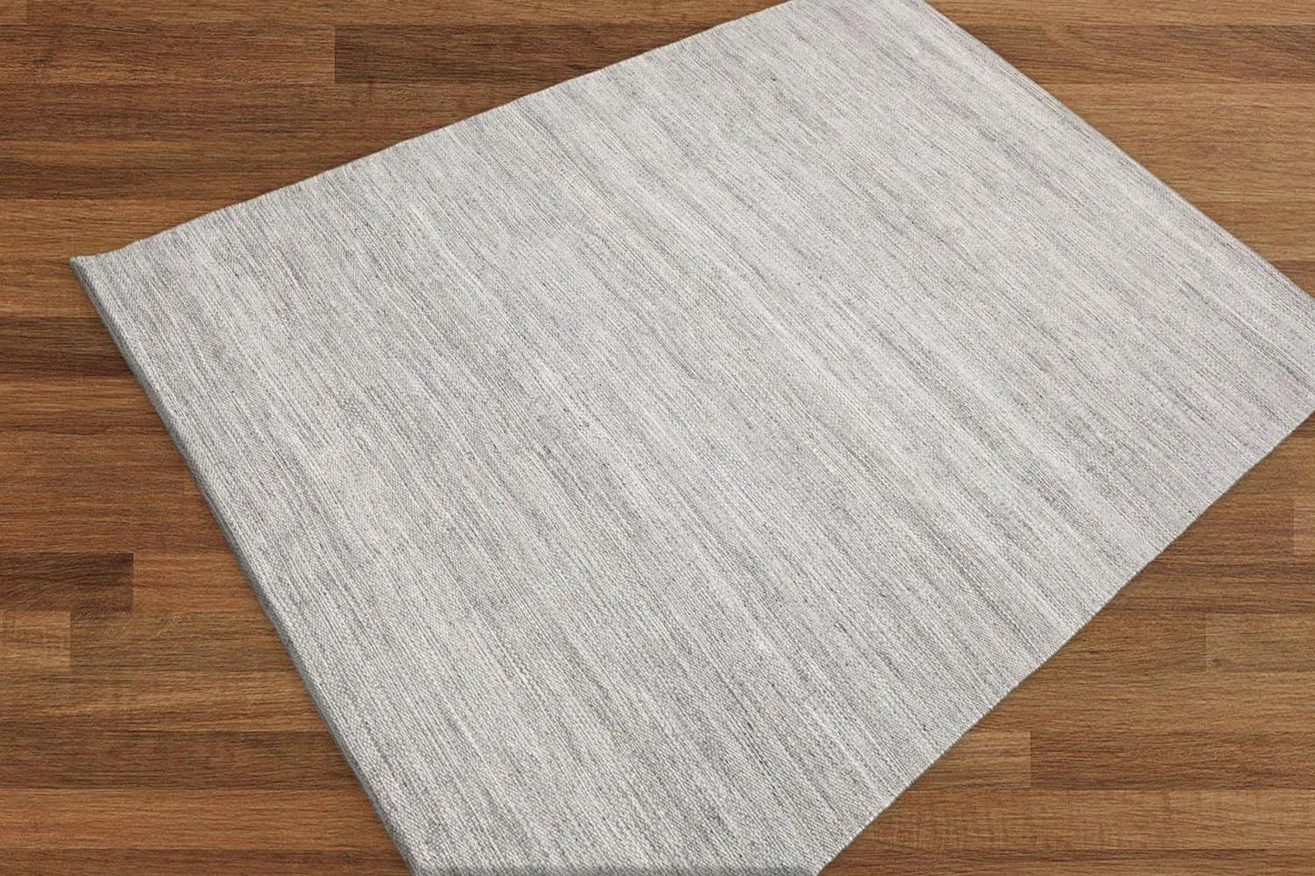 Multi Sizes Hand Woven Dhurry 100% Wool Oriental Area Rug Silver, Gray Color-3
