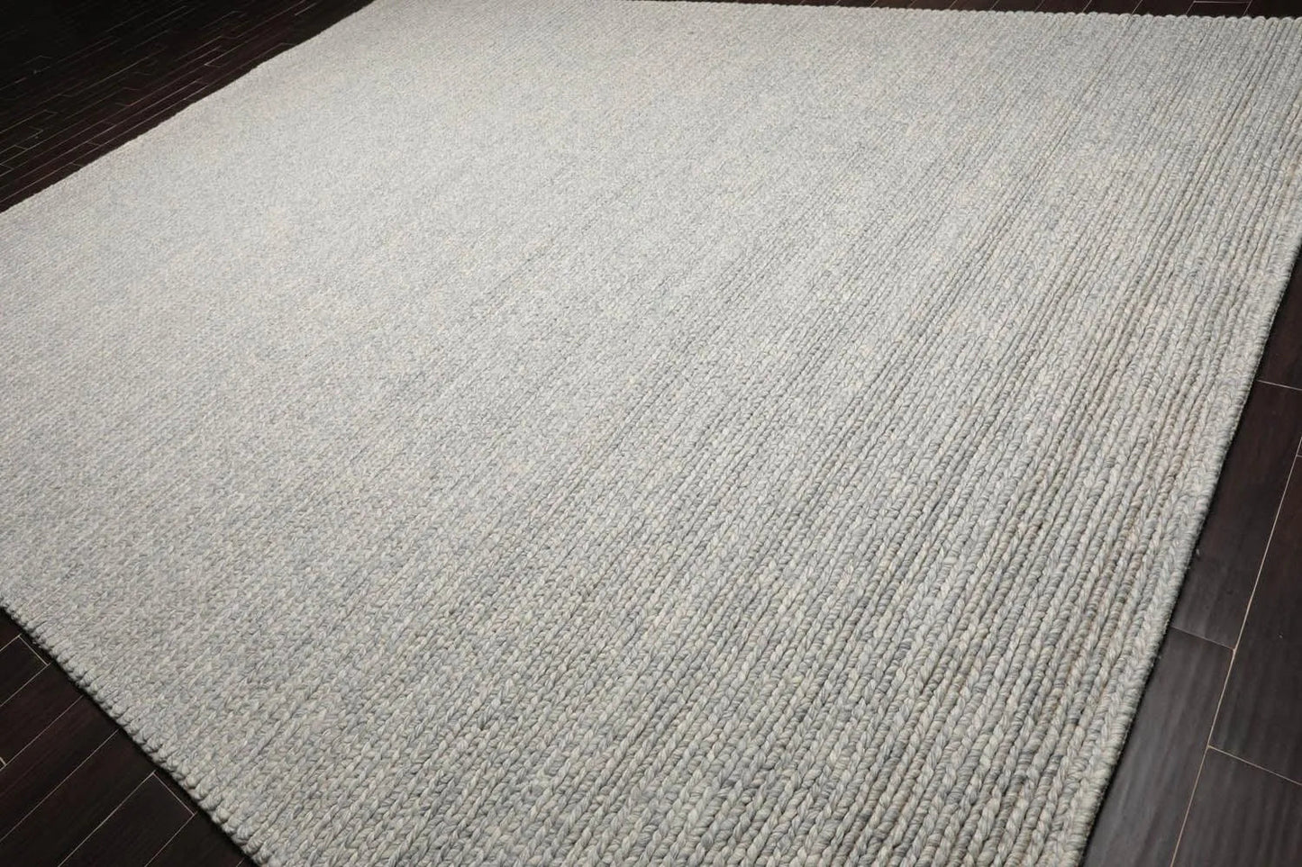 10’ x 14’ Modern Berber Textured Thick Pile Area Rug Ash Gray Hand Woven Wool-2