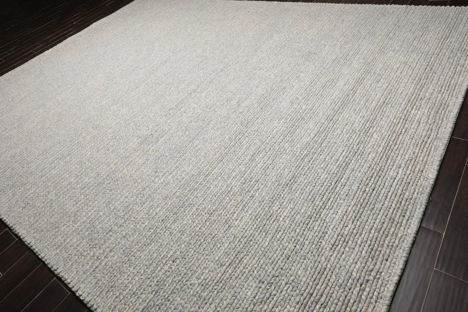 10’ x 14’ Modern Berber Textured Thick Pile Area Rug Ash Gray Hand Woven Wool-2