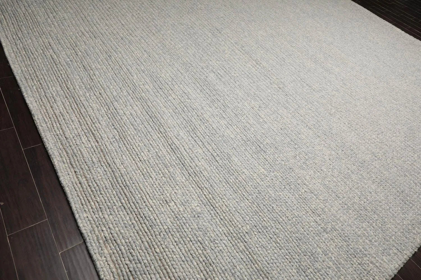 10’ x 14’ Modern Berber Textured Thick Pile Area Rug Ash Gray Hand Woven Wool-3
