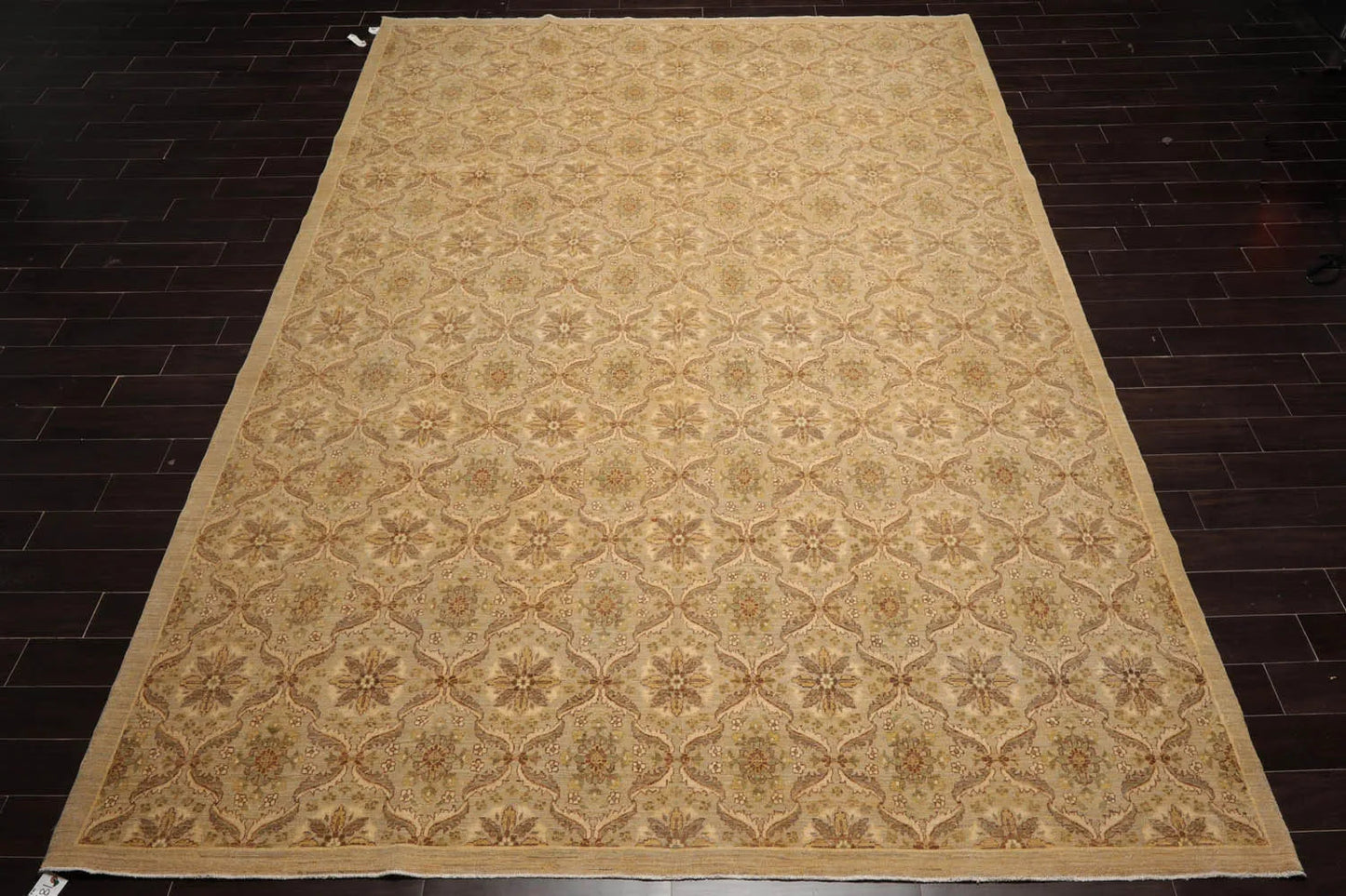 10x14 Tan Hand Knotted 100% Wool Peshawar Traditional Oriental Area Rug-2