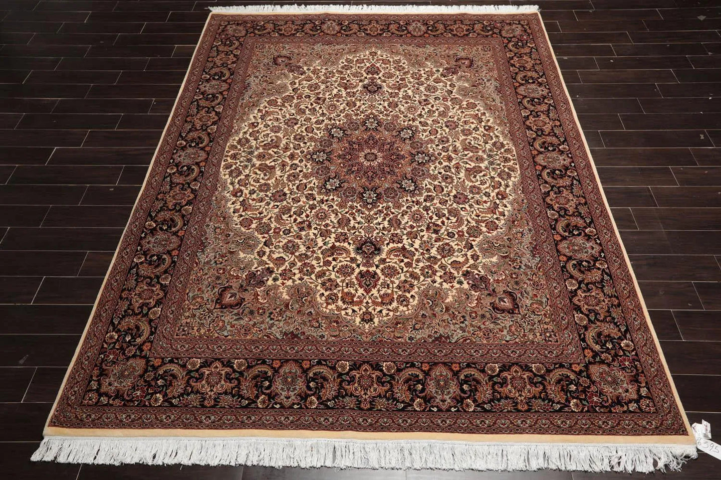 8'1” x 10’ Hand Knotted 100% Wool Pak Persian Tabriz 300 KPSI Area Rug Ivory-1