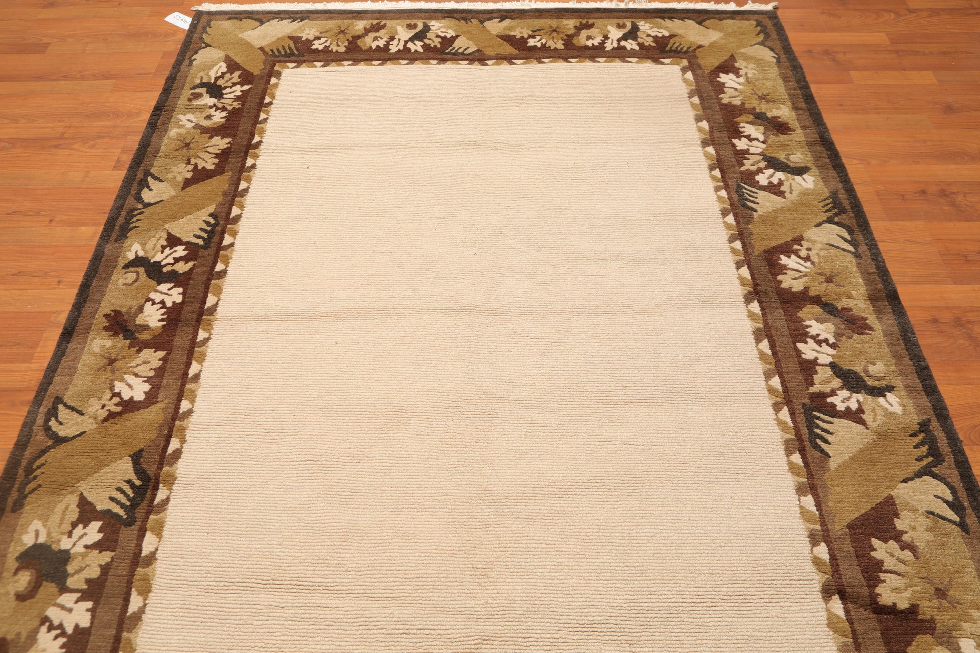 5'9" x 8'1" Hand Knotted Classic Loop/Cut Pile Tibetan Oriental Area Rug Beige-4