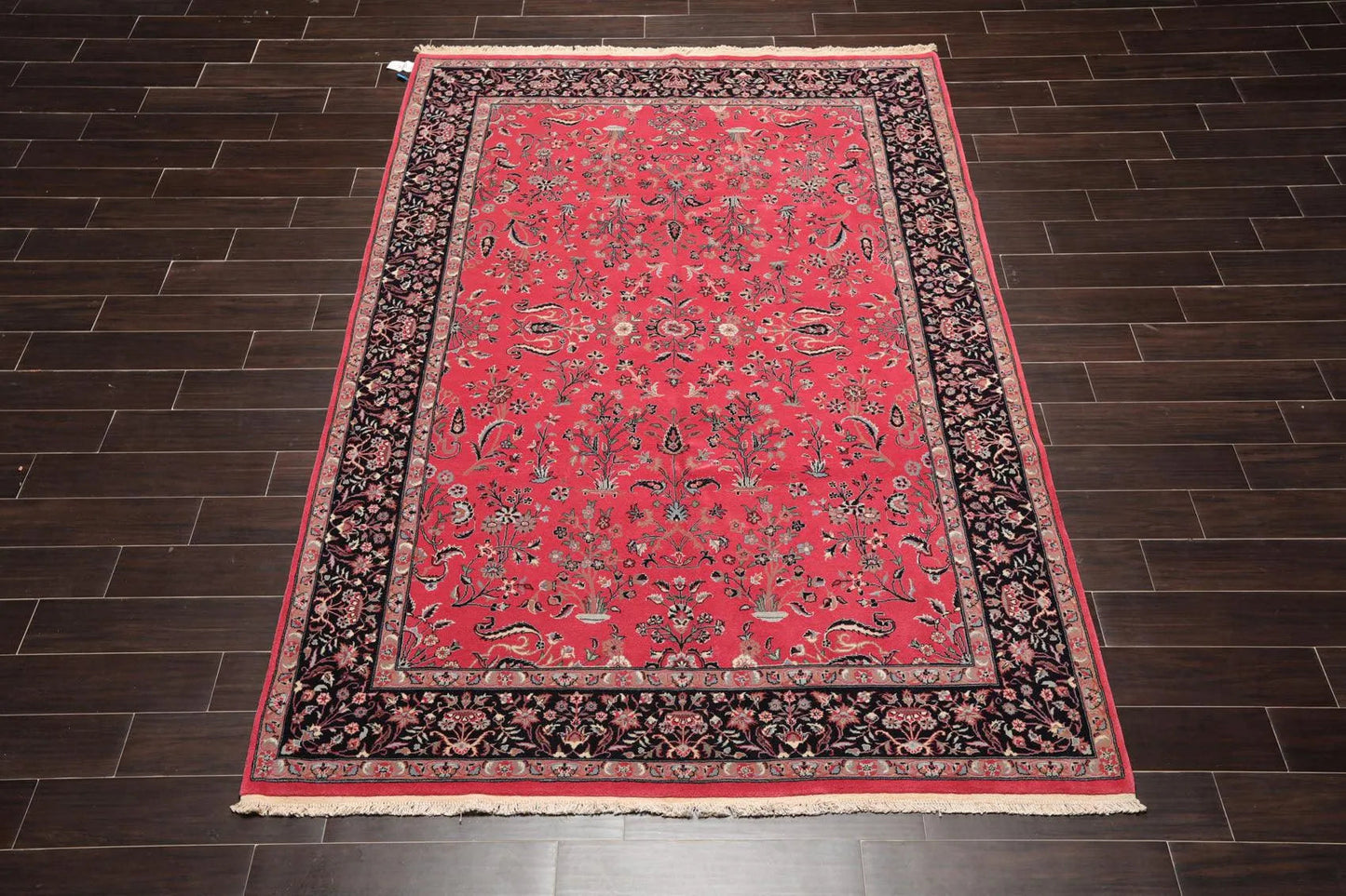 6' x 8'11'' Hand Knotted Wool PakPersian 16/18 Isphahan 300 KPSI Area Rug Pink-2