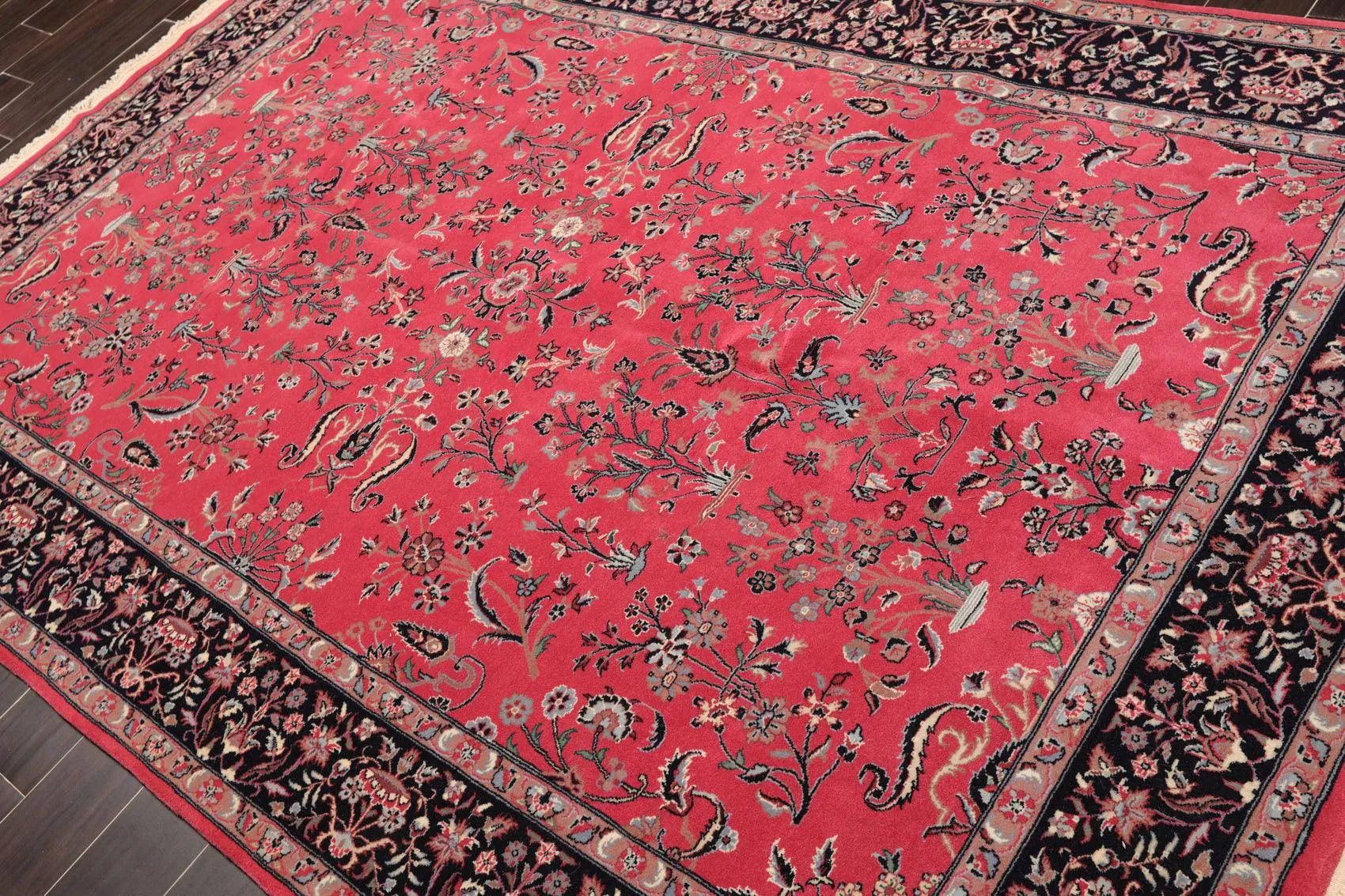 6' x 8'11'' Hand Knotted Wool PakPersian 16/18 Isphahan 300 KPSI Area Rug Pink-3
