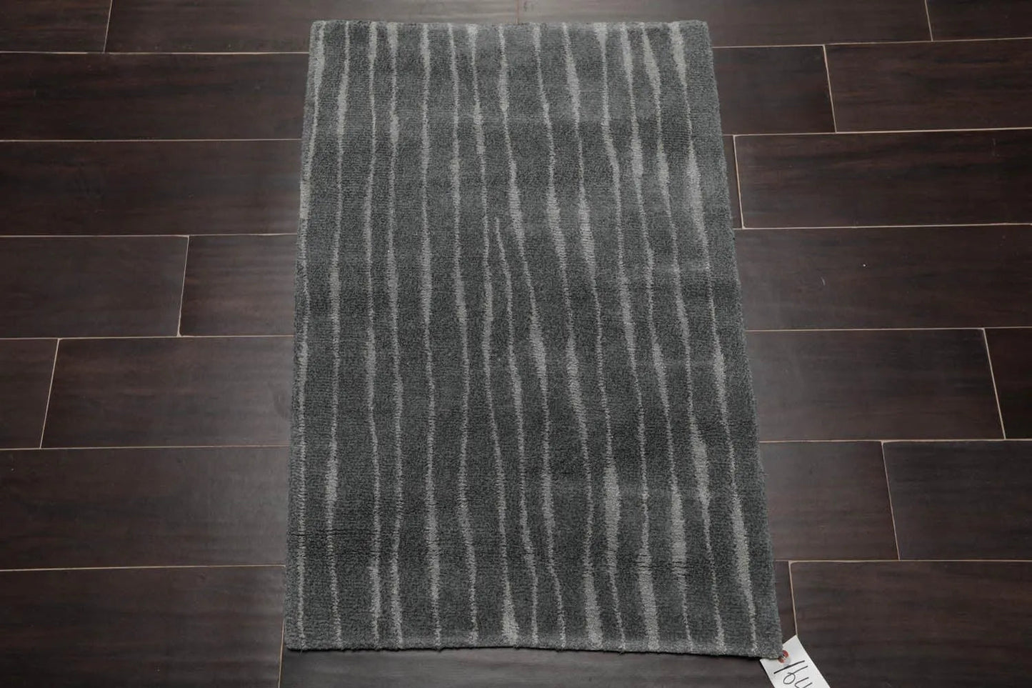 2' x 3' Hand Knotted Wool & Silk Modern Tibetan Oriental Area Rug Gray-1