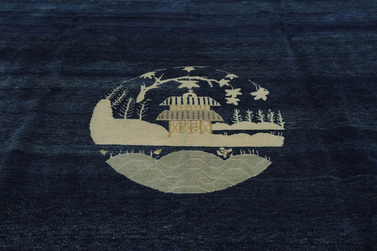 9x12 Navy Blue Hand Knotted Tibetan 100% Wool Michaelian & Kohlberg Chinese Art Deco Oriental Area Rug-4