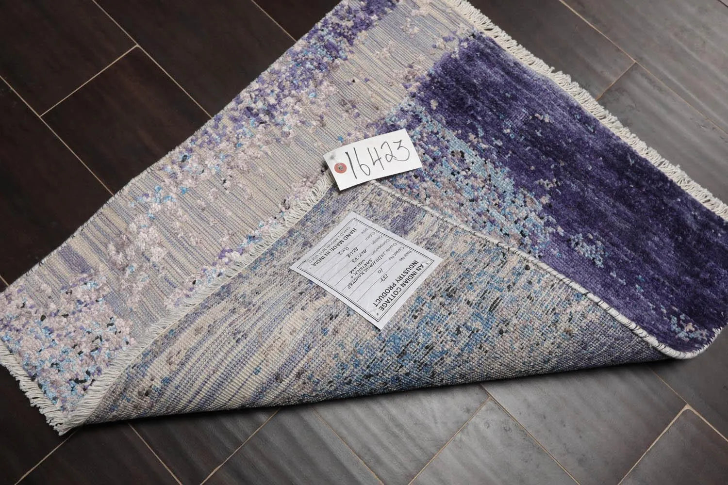 2' x 2' Hand Knotted Wool & Silk Square Modern Tibetan Oriental Area Rug Gray-2