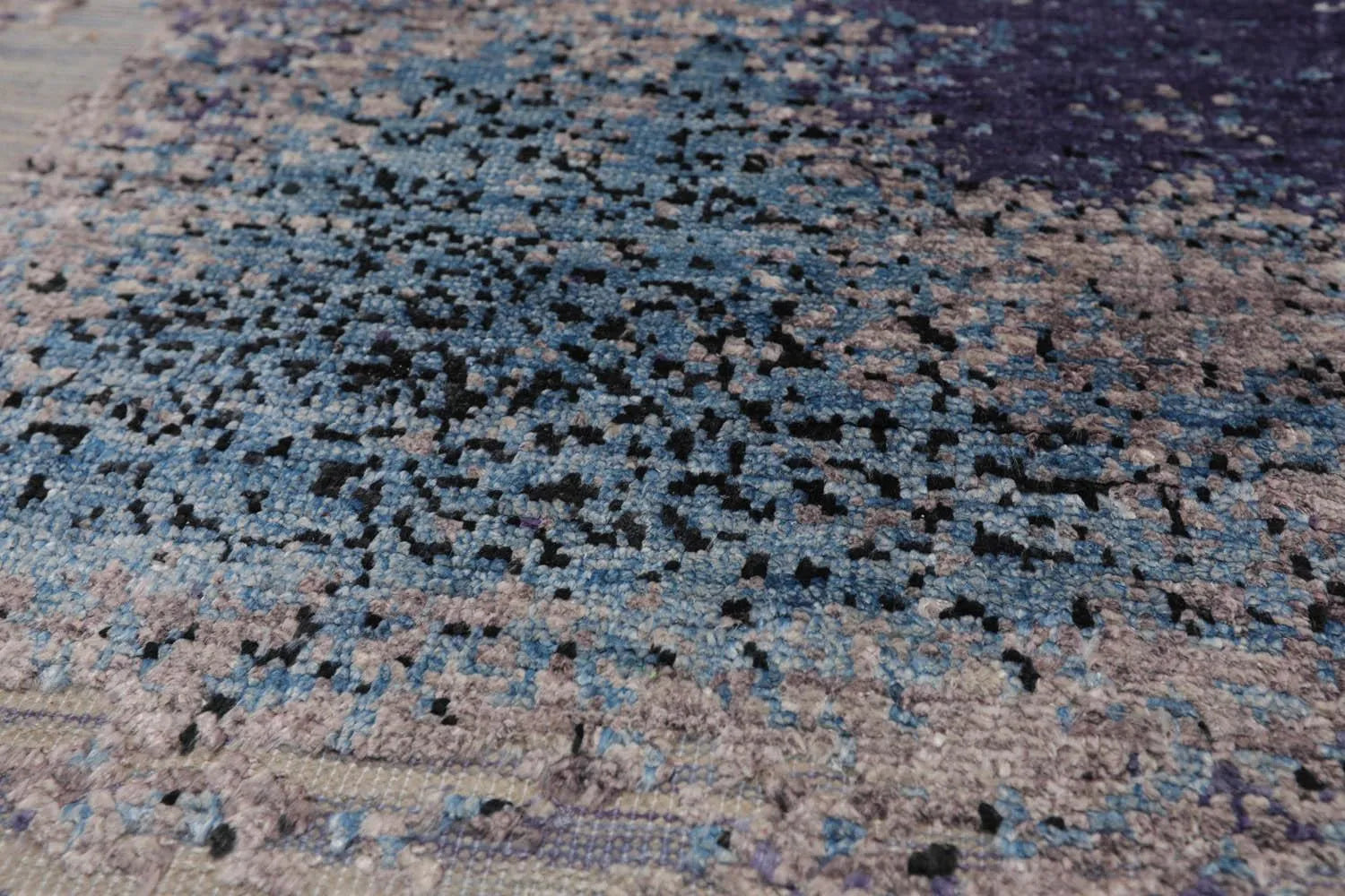 2' x 2' Hand Knotted Wool & Silk Square Modern Tibetan Oriental Area Rug Gray-3