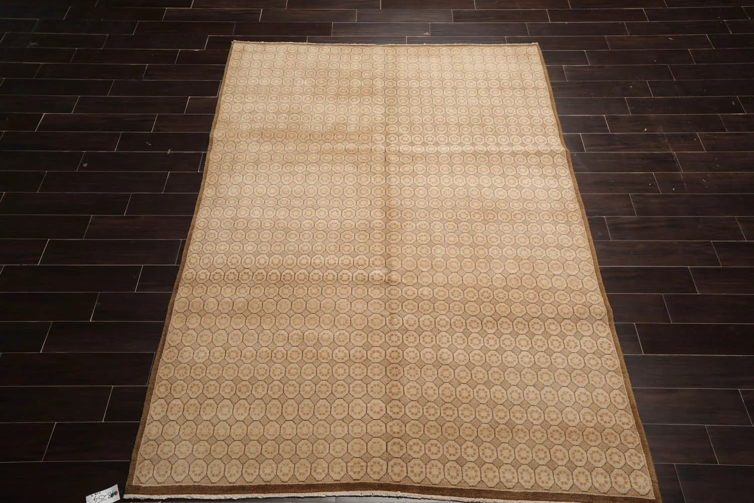 6x9 Beige Hand Knotted Tibetan 100% Wool Michaelian & Kohlberg Modern & Contemporary Oriental Area Rug-2