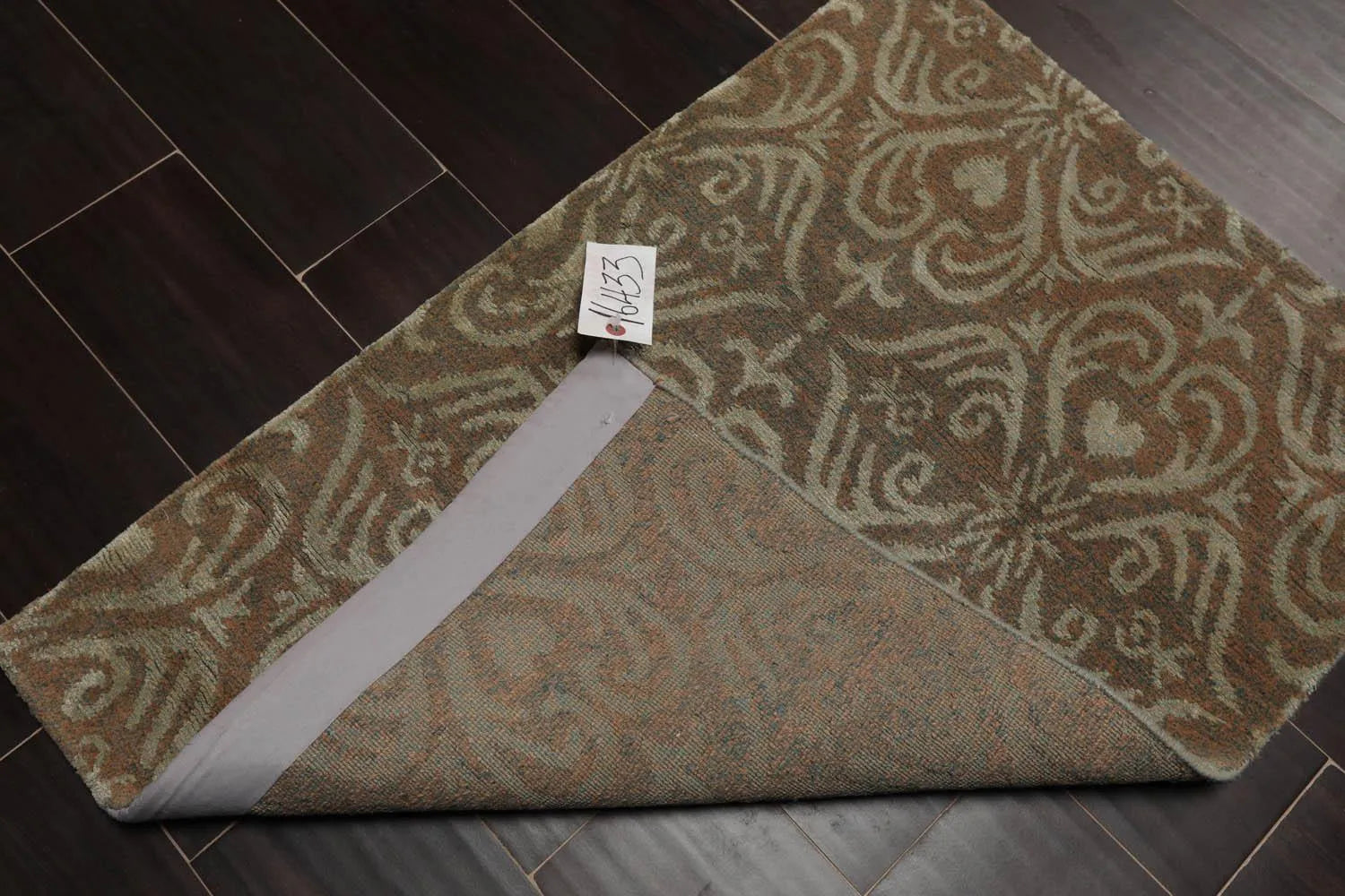 2’ x 3’ Hand Knotted Wool & Silk Transitional Tibetan Oriental Area rug Tan-2
