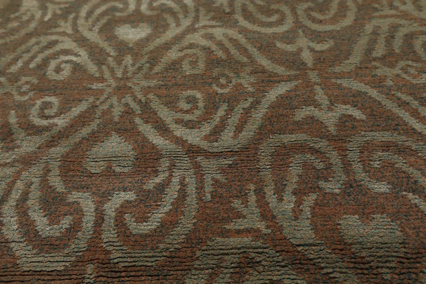 2’ x 3’ Hand Knotted Wool & Silk Transitional Tibetan Oriental Area rug Tan-3
